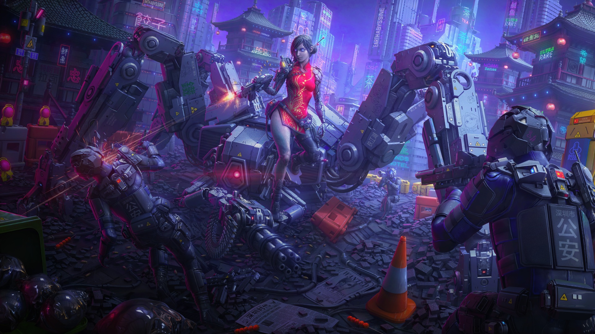 半机械人 骨骼 战斗 机甲 机器人 4K高清壁纸 3840×2160