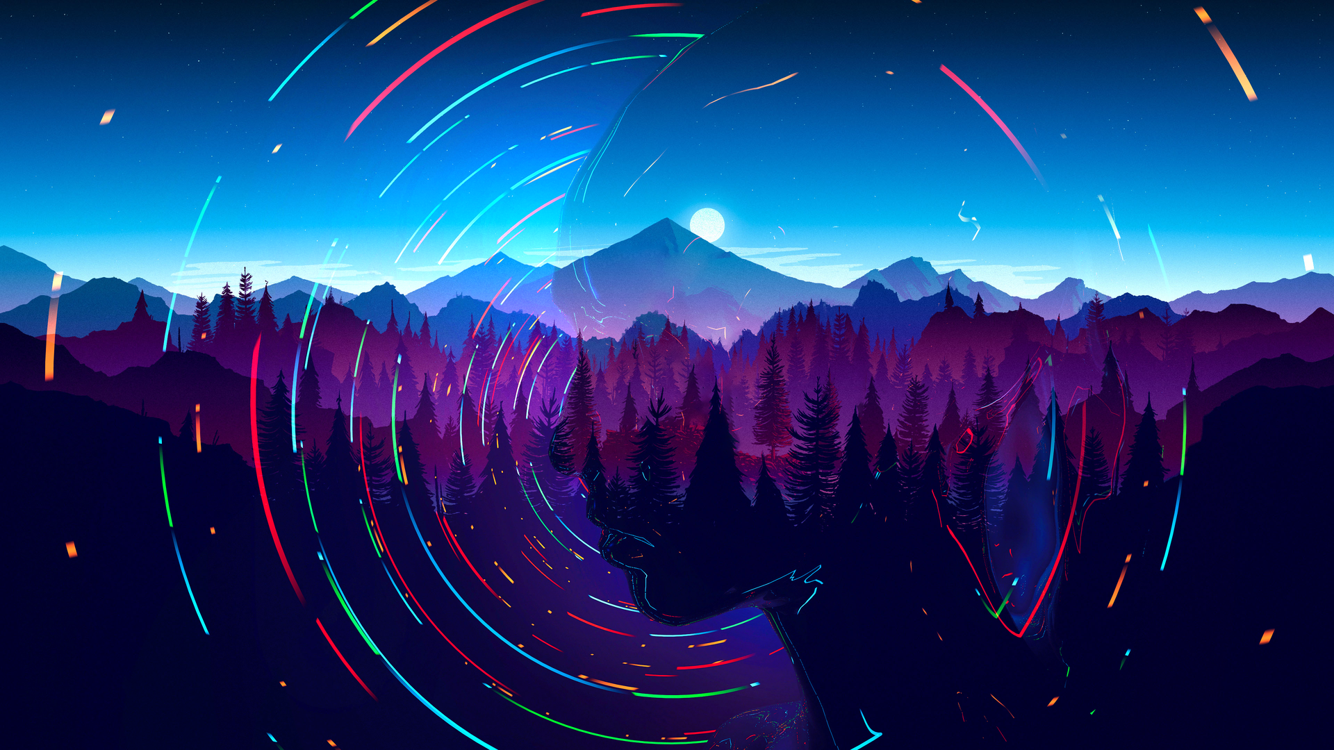 绝美森林 自然 抽象 极简主义 AI艺术 风景 手机壁纸 3840×2160