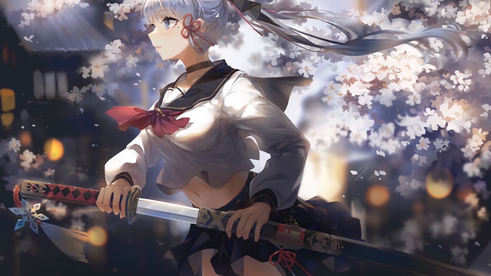 女学生 动漫 动漫女孩 拔剑的女孩 校服 桌面壁纸 3840×2160