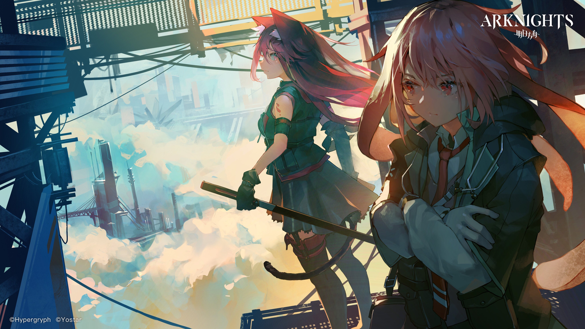 阿奈特 安塞尔 梅兰莎 明日方舟 动漫 手机壁纸 3840×2160