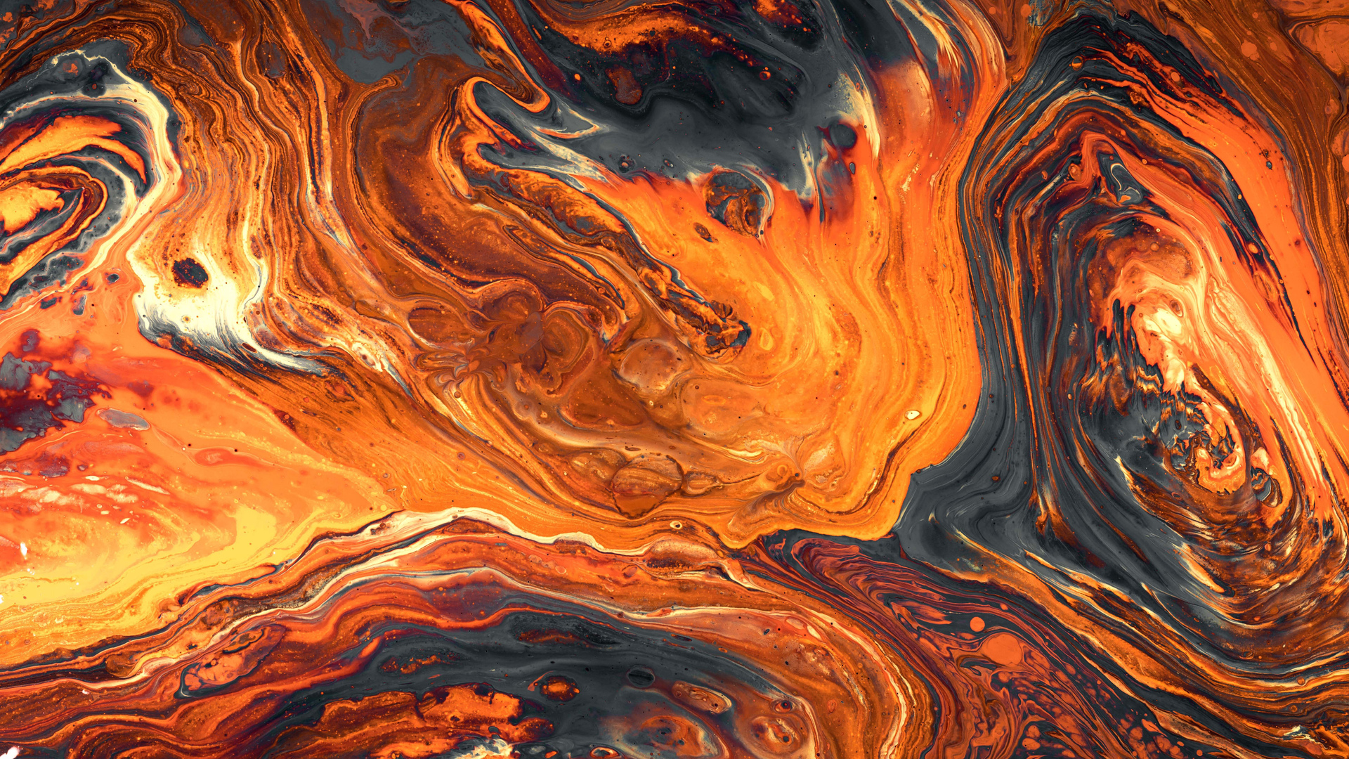 熔岩 图案 抽象 大理石花纹 橙色 4K高清壁纸 3840×2160