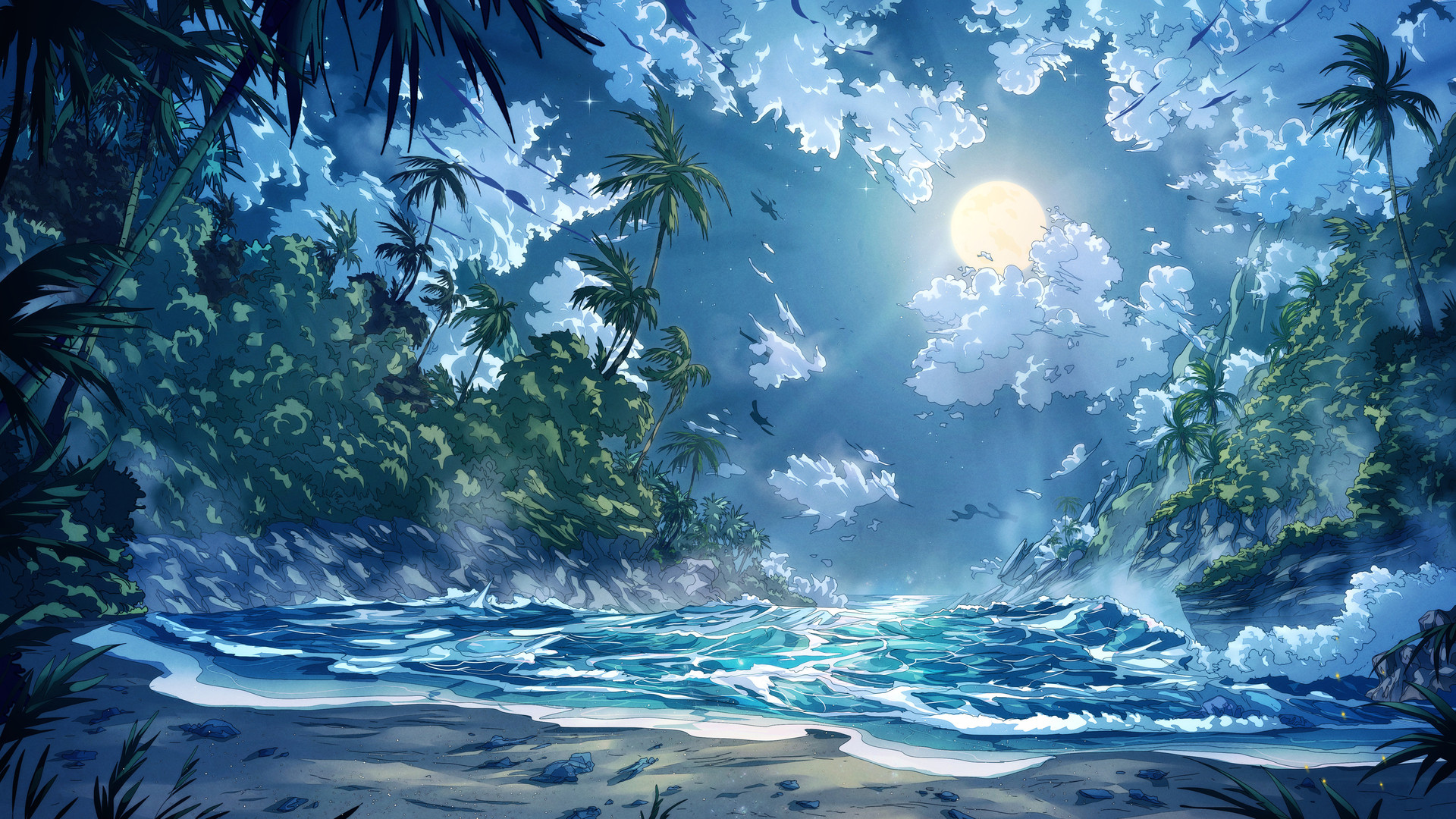 经典克里斯蒂安·贝纳维德斯 奇幻艺术 风景 树木 云 自然 水 壁纸 3840×2160