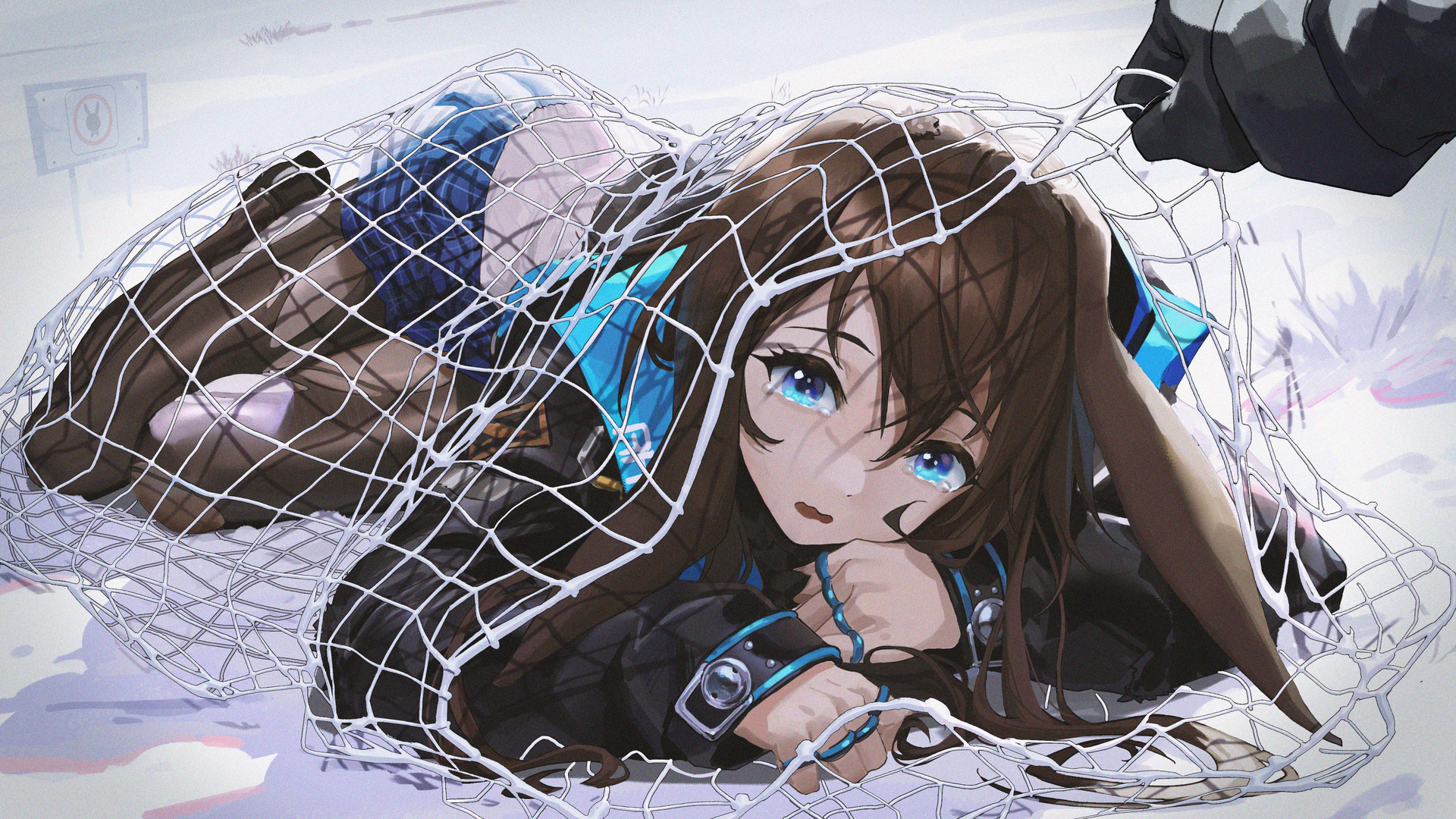 热门动漫 动漫女孩 被渔网罩住的女孩 明日方舟 高清壁纸 4000×2250