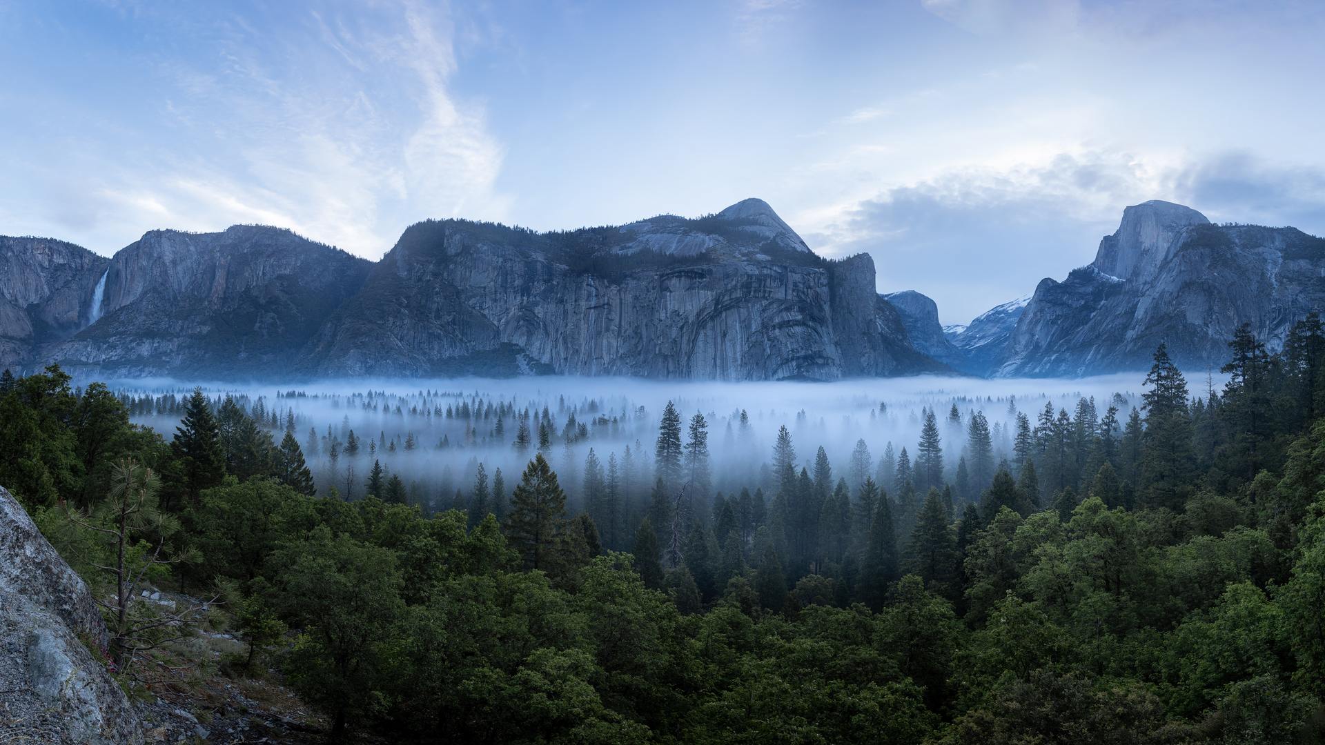 自然 风景 摄影 北美 约塞米蒂山谷 加利福尼亚州 山脉 宽屏 森林 电脑 壁纸 8192×3838