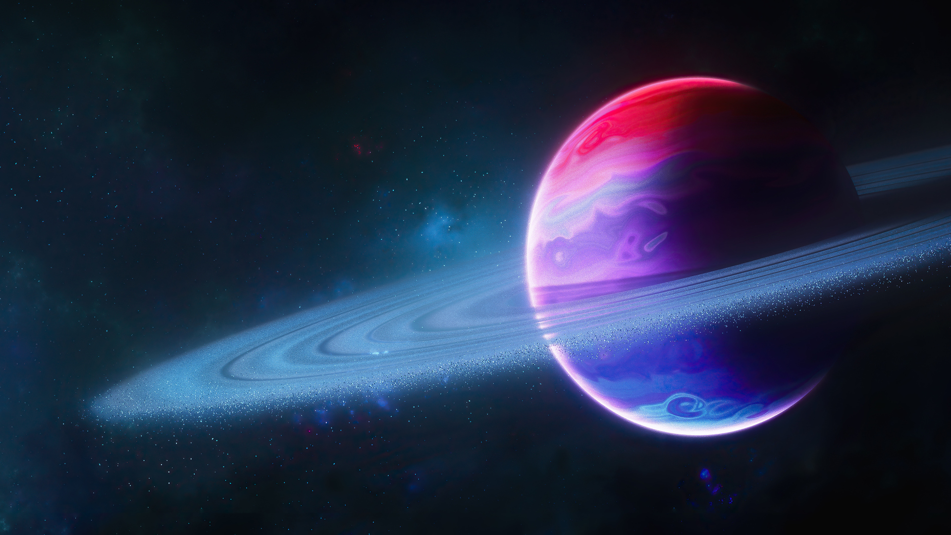 唯美空间艺术 空间 行星 行星环 恒星 电脑 4K壁纸 5120×2880