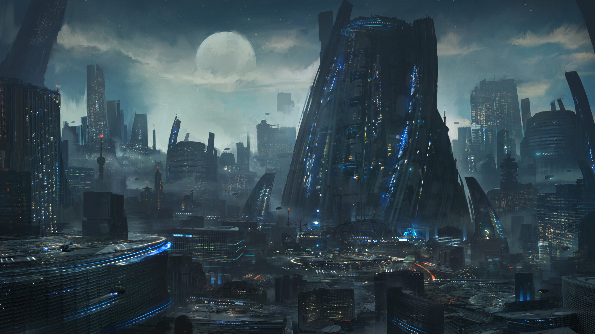 月球 肖像 未来城市 奇幻建筑 生态 电脑 壁纸 3840×2160