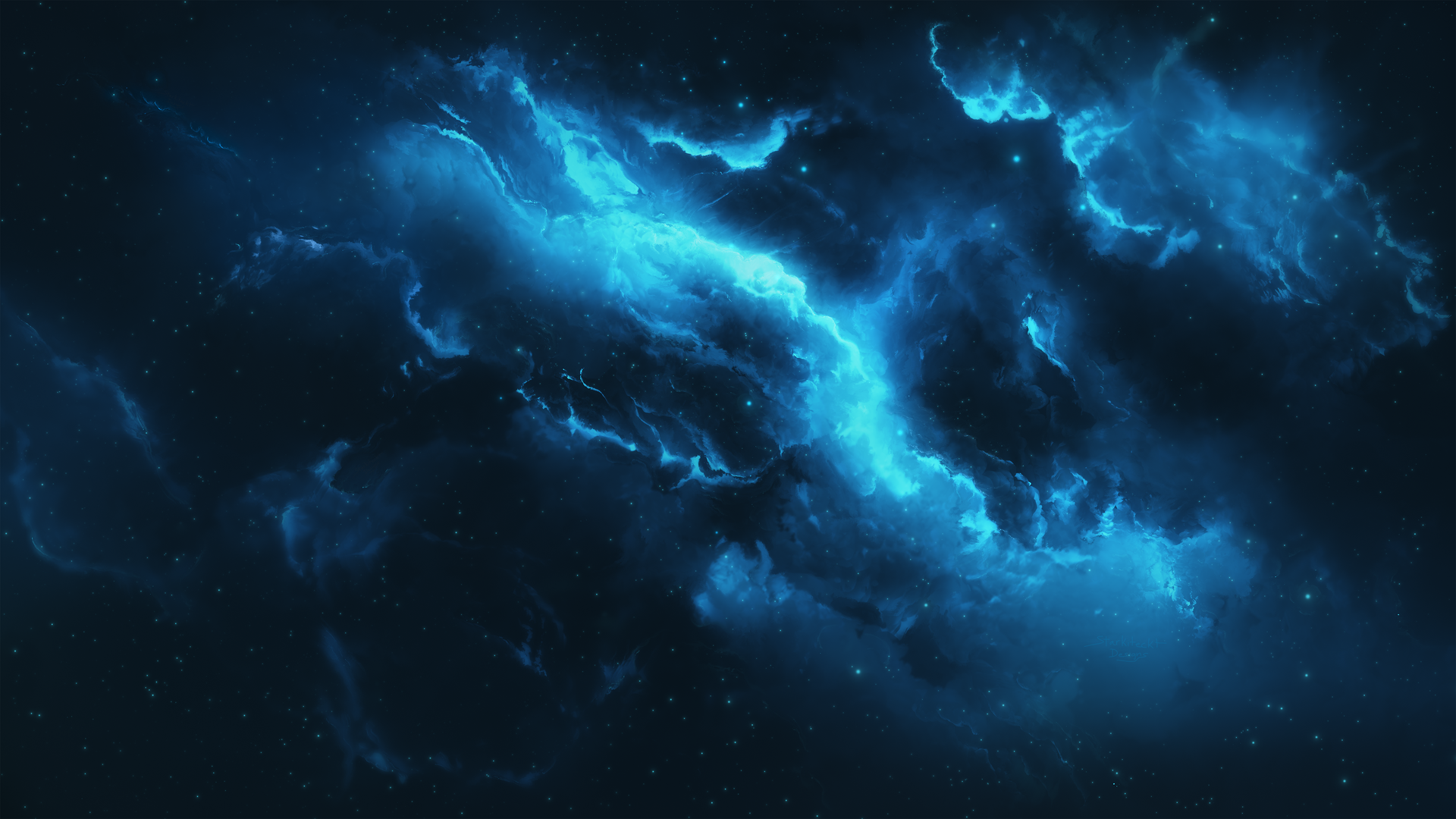 热门星空 星云 宇宙 蓝色星云 电脑 壁纸 5120×2880