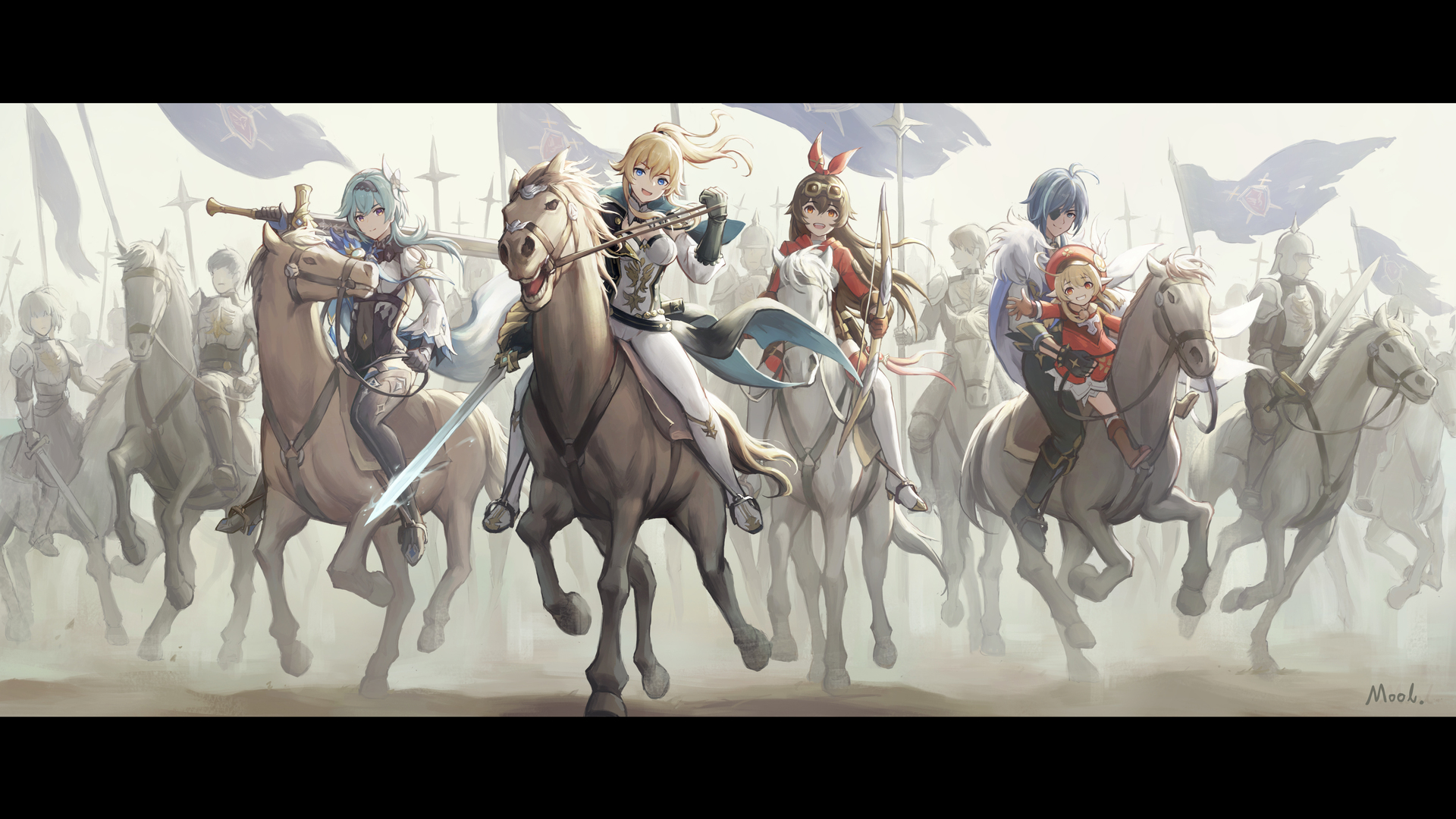 热门骑士 游戏CG角色 动漫女孩 动漫男孩 剑 武器 电脑 4K壁纸 4800×2700
