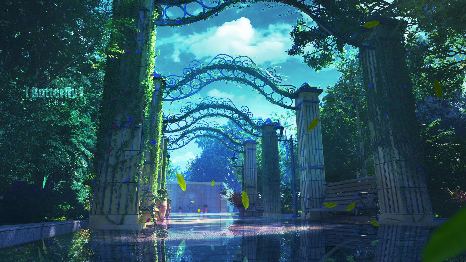 热门生命线 环境 花园 AI艺术 插图 动画 反射 云 自然 电脑 高清壁纸 5000×2500