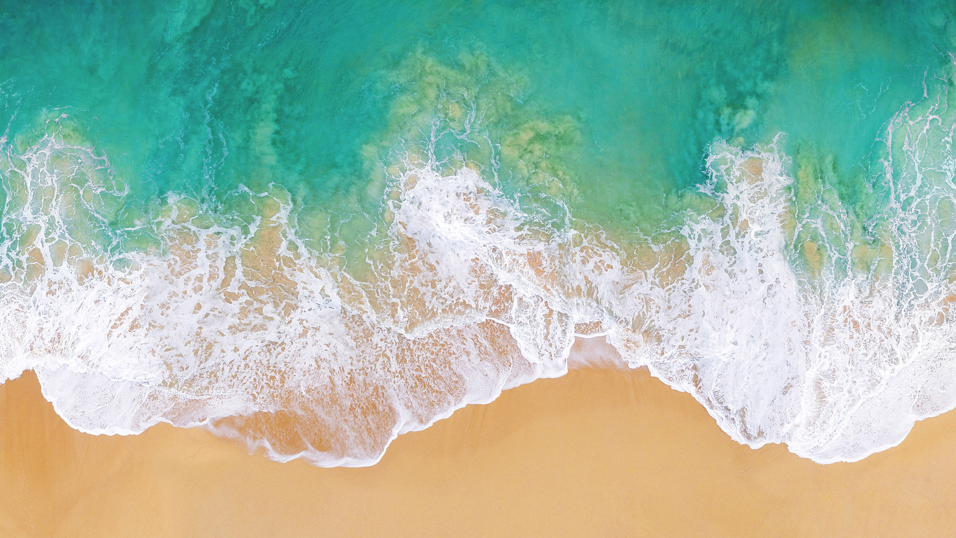 超清海滩 大海 水域 鸟瞰 沙滩 俯视图 电脑 壁纸 3840×2160
