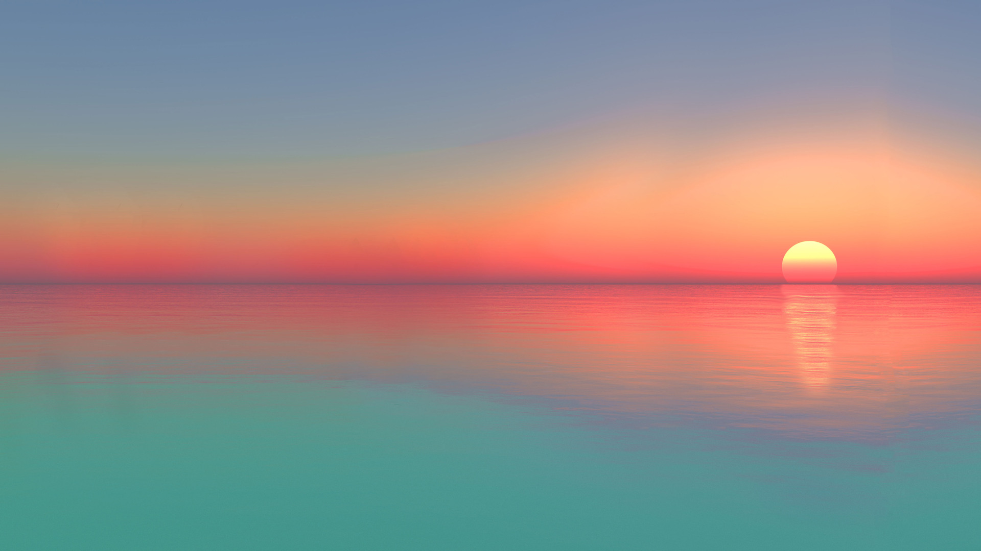 大海 日落 平静 AI艺术 电脑 壁纸 5282×2839
