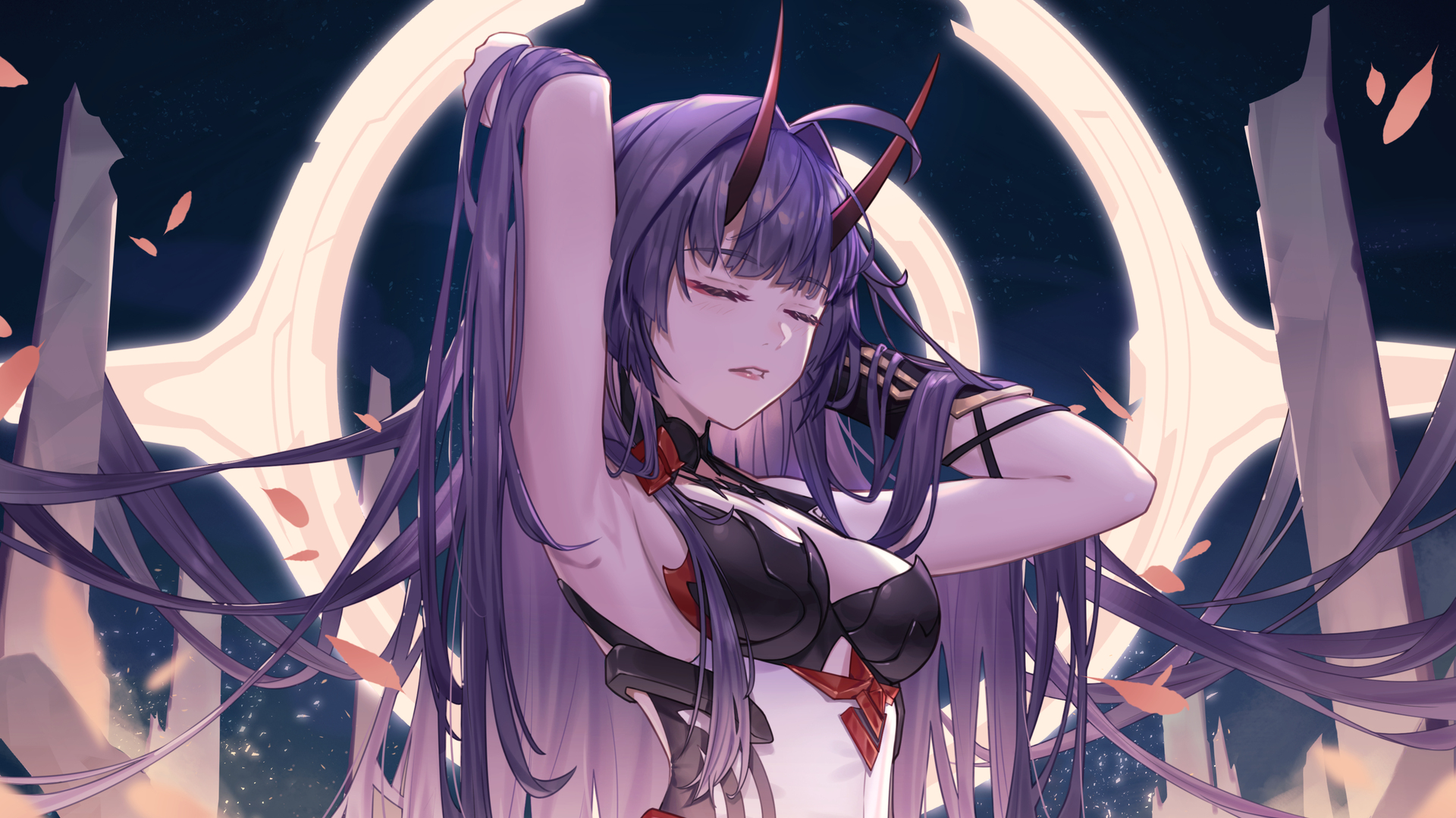 热门AI艺术 动漫 紫色 长发 电脑 高清壁纸 6230×3881