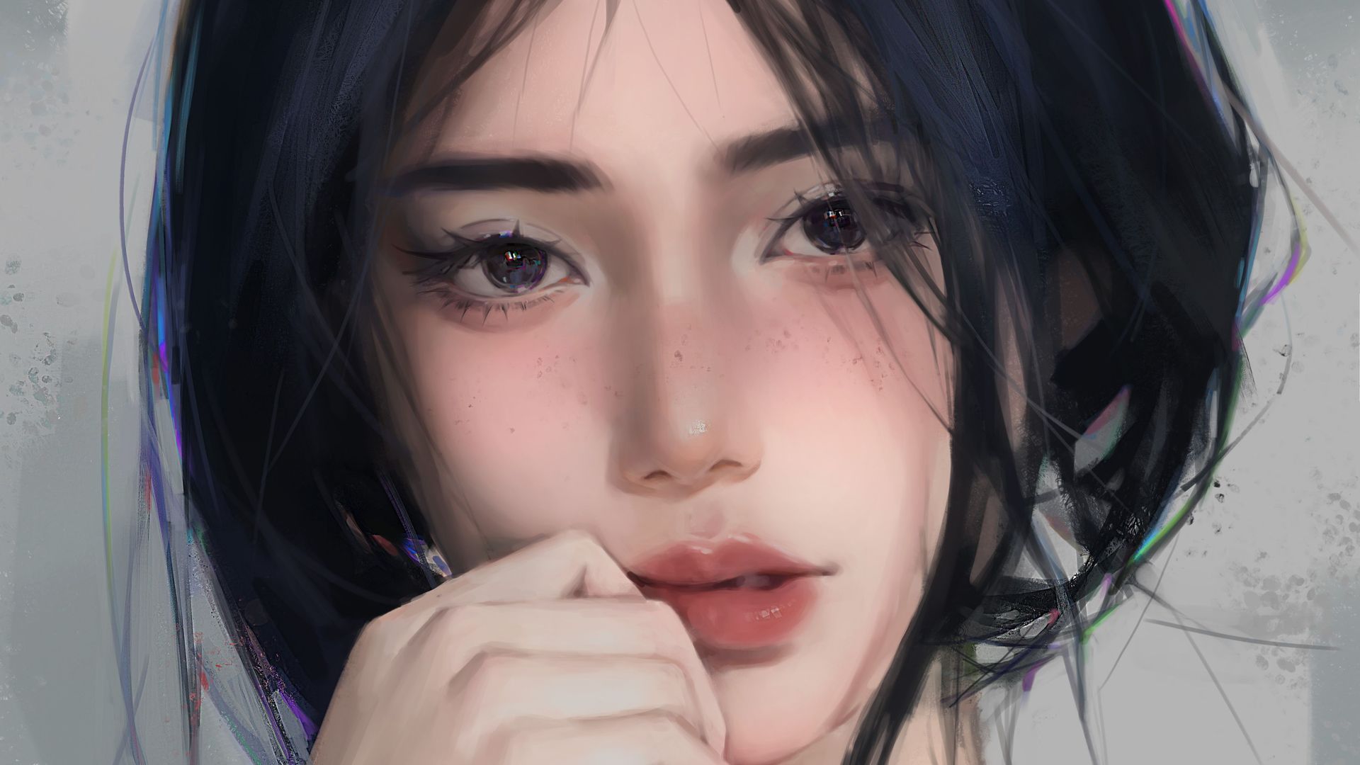 黑眼睛 女人 短发 脸 黑发 电脑 4K壁纸 5000×3125