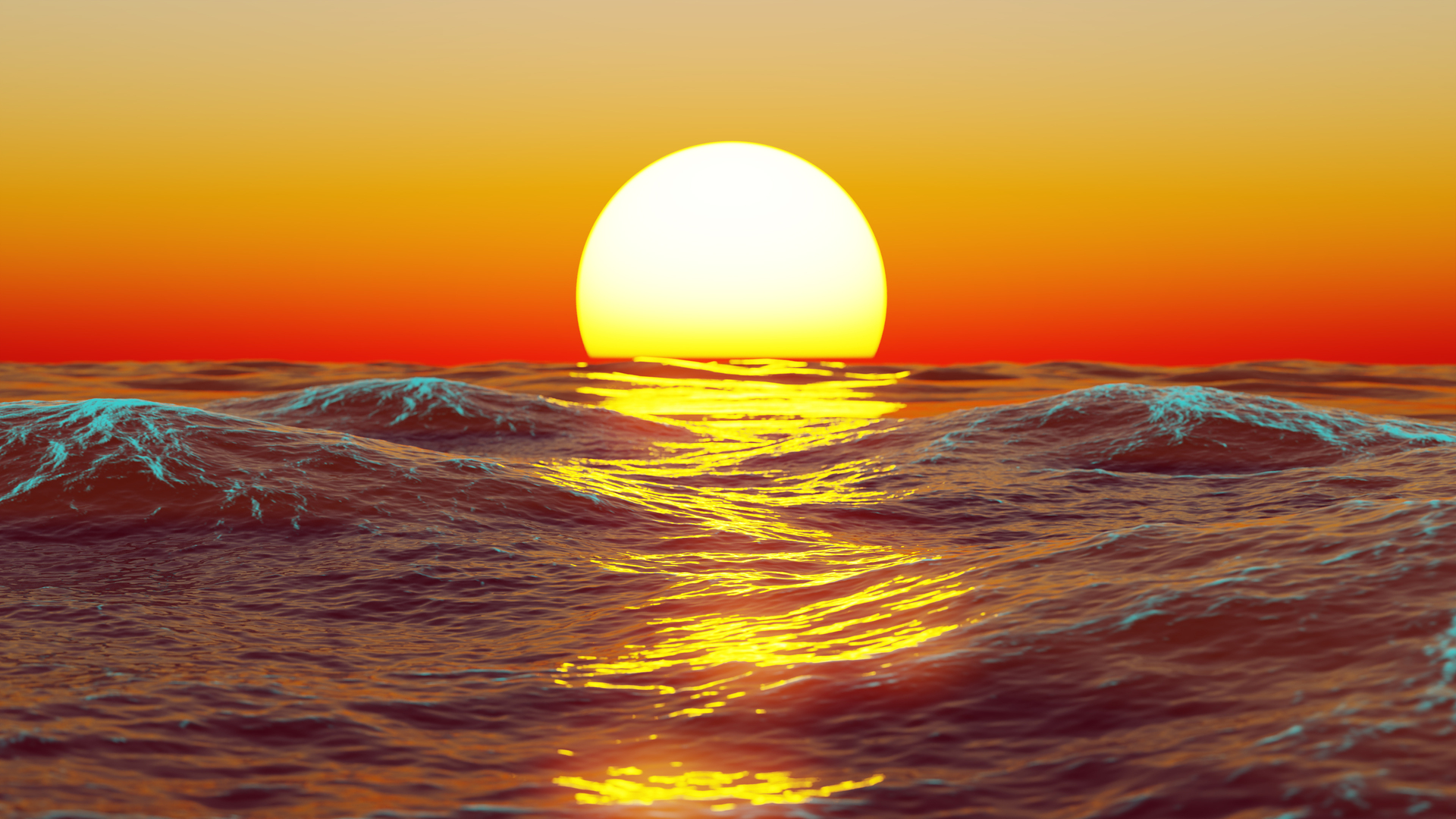 超清自然 水 海景 眩光 阳光 橙色 电脑 桌面壁纸 3840×2160