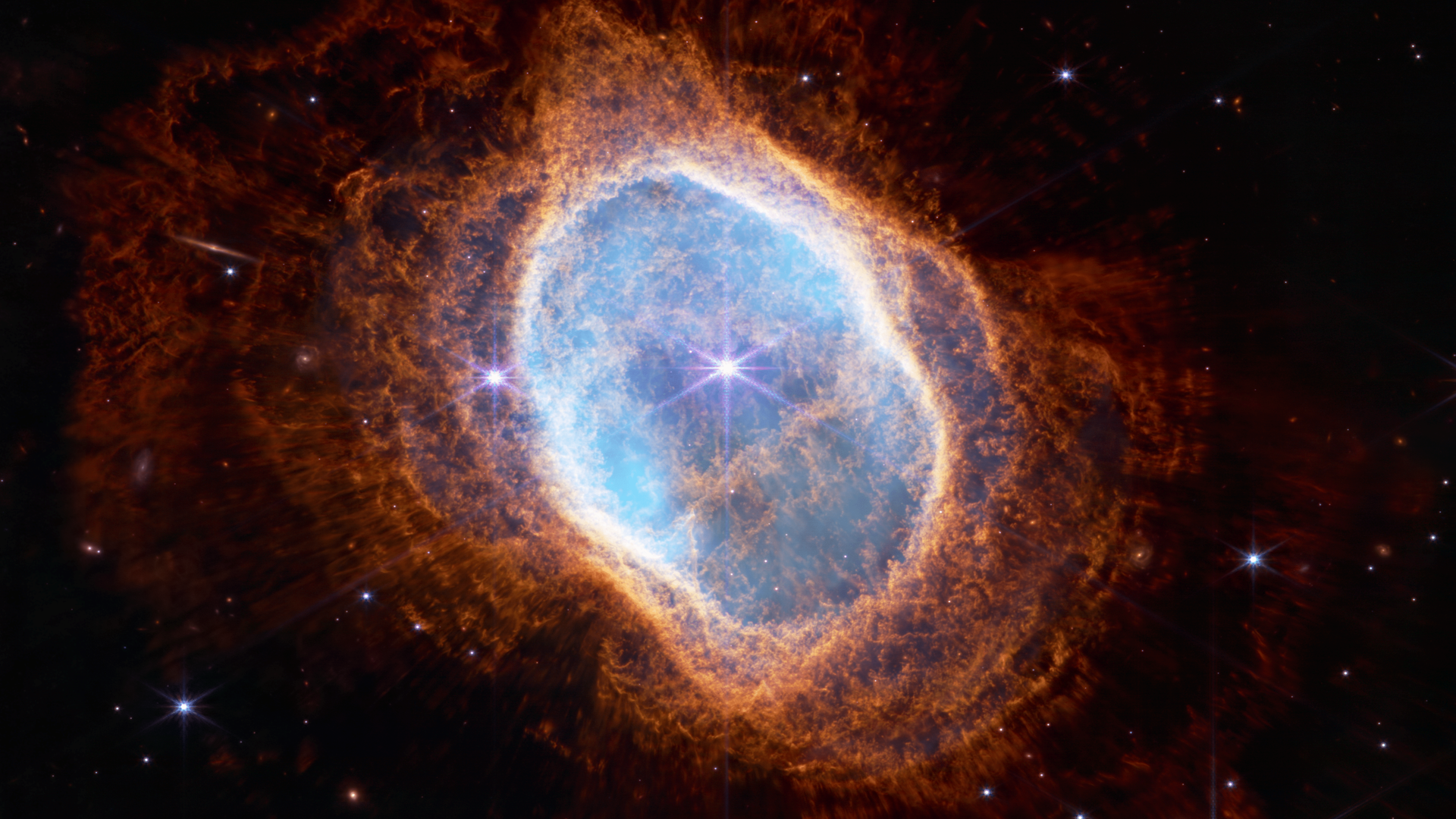 太空 詹姆斯·韦伯太空望远镜 南环状星云 红外线 星云 电脑 桌面壁纸 4833×4501