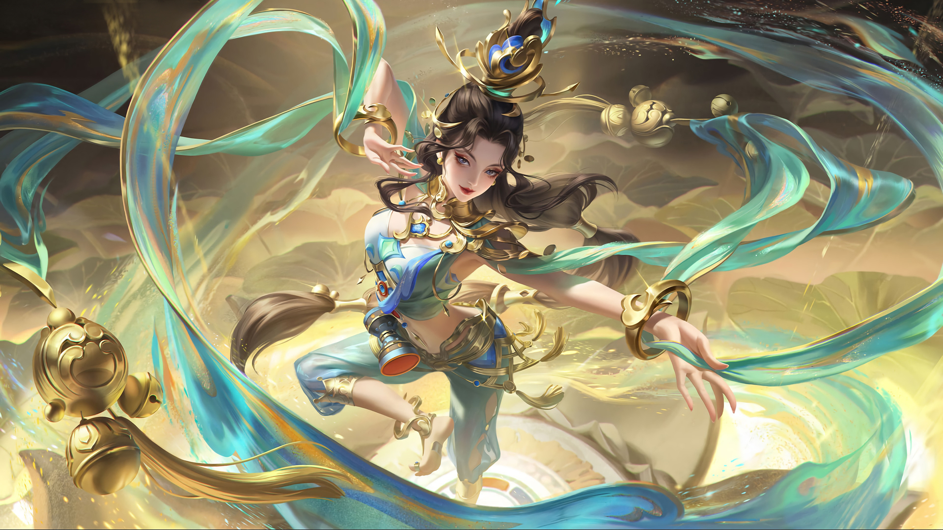 高清腿 幻想女孩 黑发 长发 敦煌 电脑 无水印壁纸 3840×2160