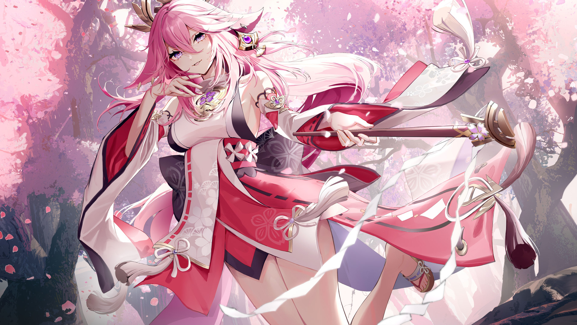 绝美原神 粉色头发 动漫女孩 电脑 手机壁纸 5019×3003