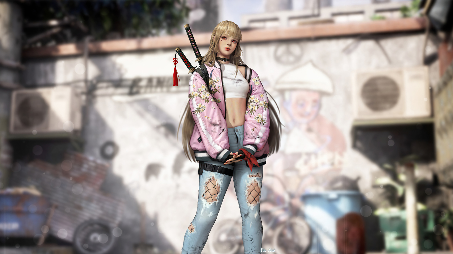 绚丽虚构 女人 都市 插图 动漫女孩 电脑 手机壁纸 3840×2160