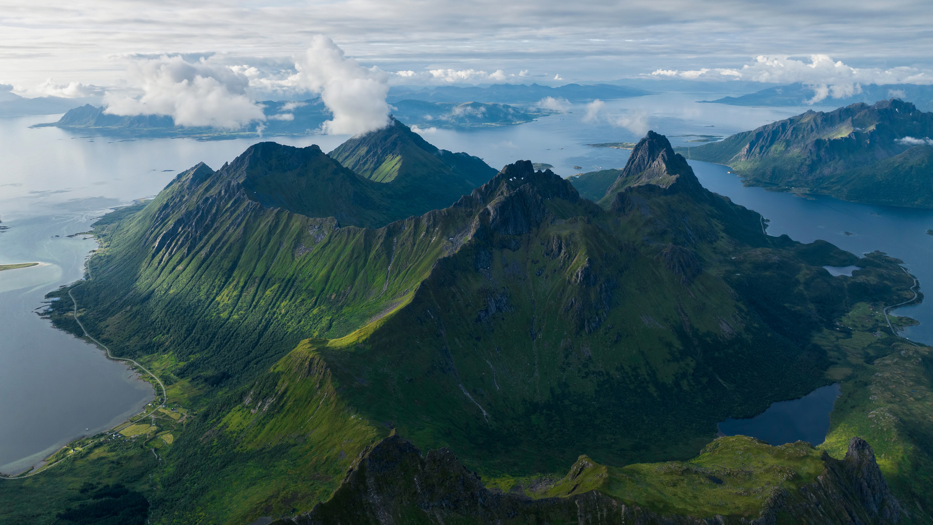 挪威 山脉 风景 峡湾 自然 海洋 天空 云 电脑 4K壁纸 3840×2160