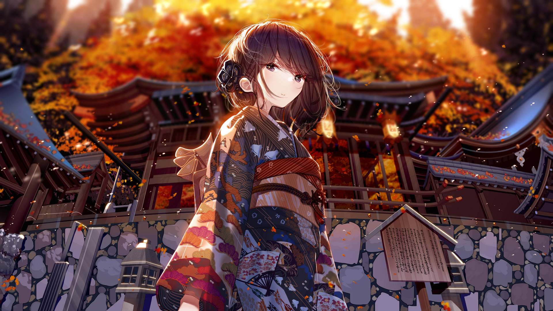 经典原创人物 阿莎 站立 动漫 动漫女孩 和服 新年 电脑 高清壁纸 3840×2160
