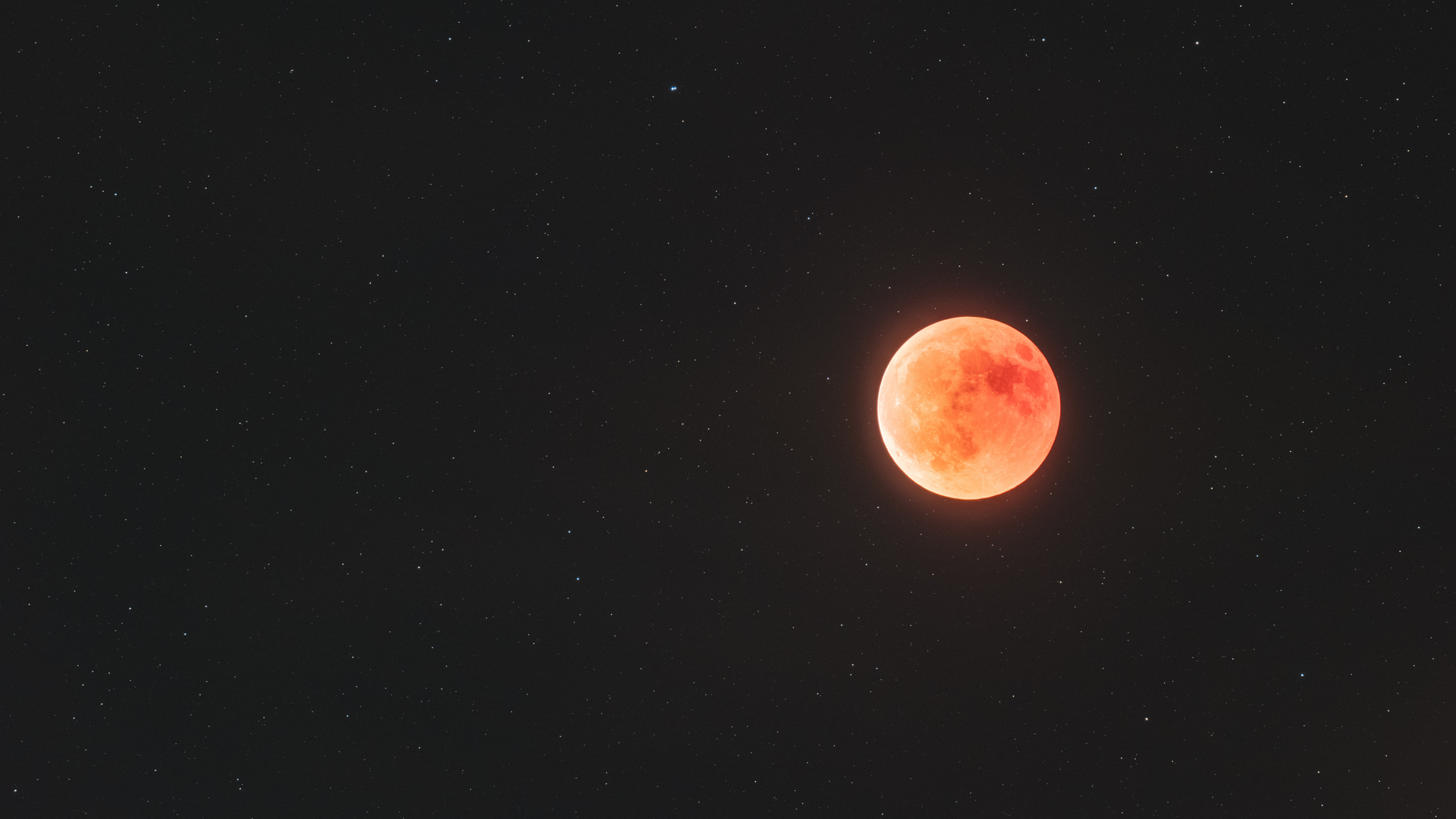 太空 天文学 月亮 月食 星星 极简主义 红月 电脑 4K高清壁纸 3840×2160