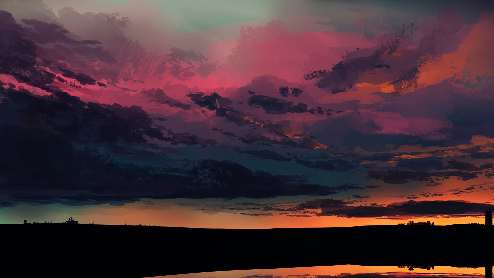优雅 图片 AI艺术 日落 云 数字绘画 天空 太阳 风景 电脑 4K高清壁纸 5640×2400