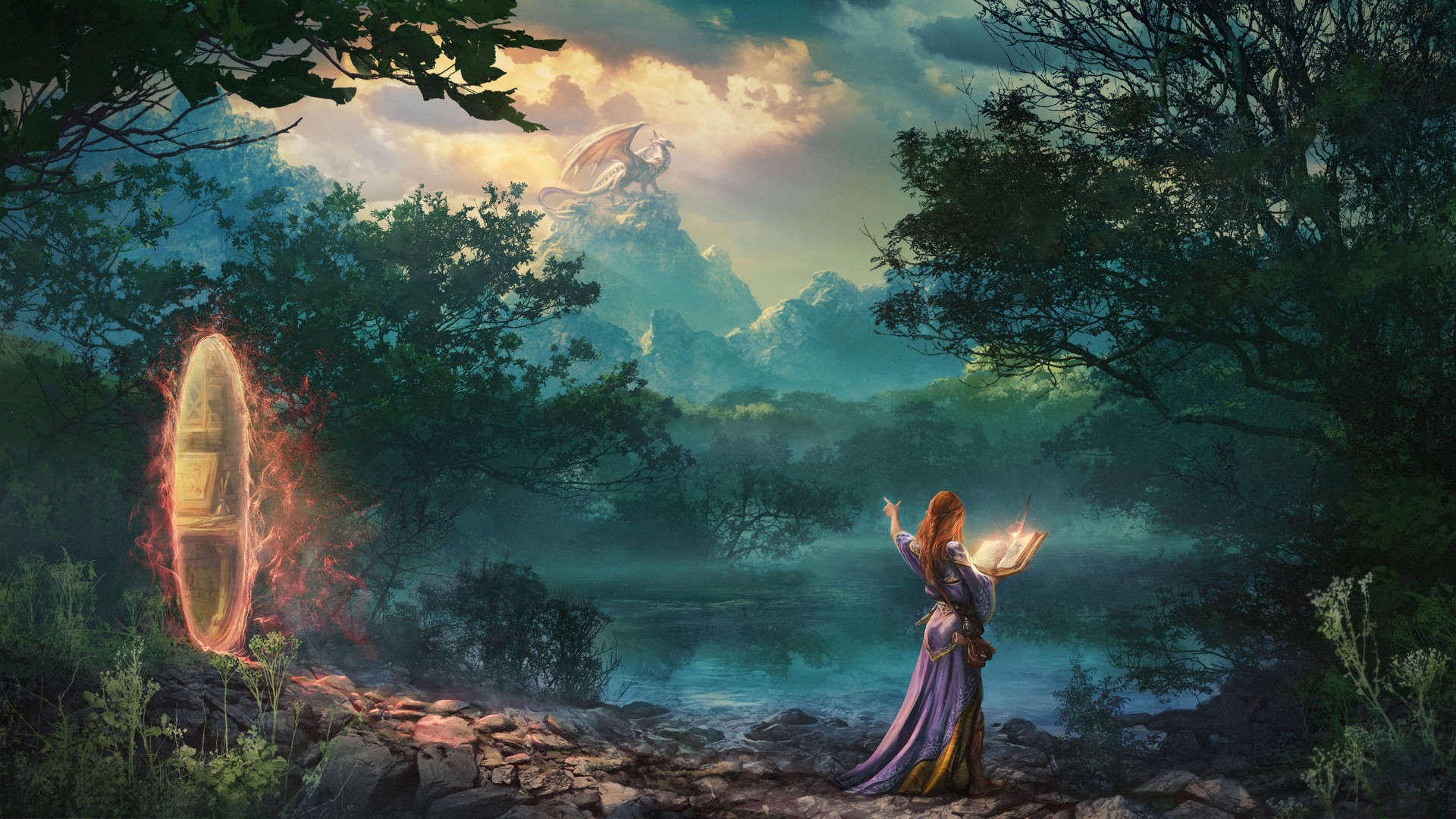 女性 巫师 红发 艺术 数码绘画 数码艺术 电脑 4K高清壁纸 3840×2160