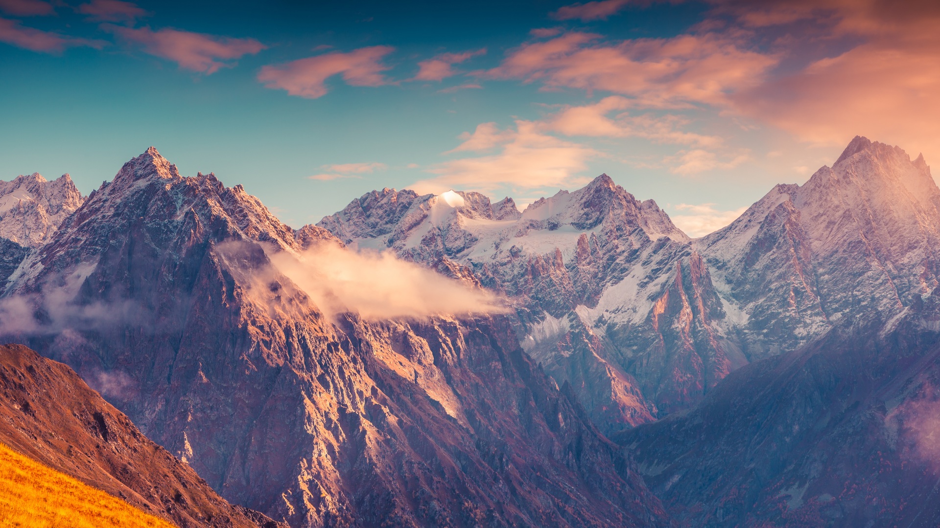 精选山 天空 丘陵 风景 自然 早晨 日落 草 云 雪 电脑 无水印壁纸 6000×3056