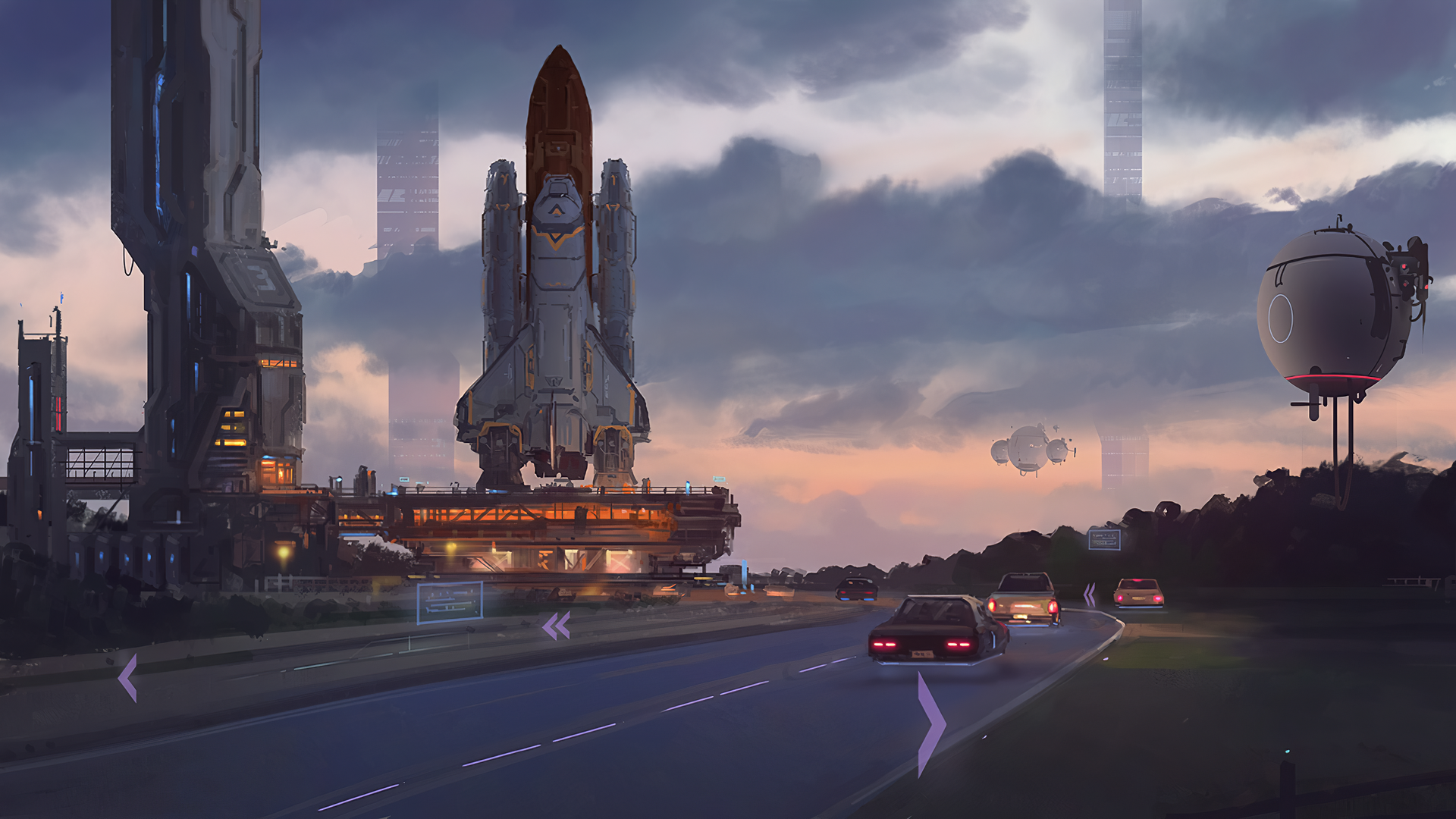 高清道路 汽车 宇宙飞船 发射台 电脑 壁纸 3840×2160