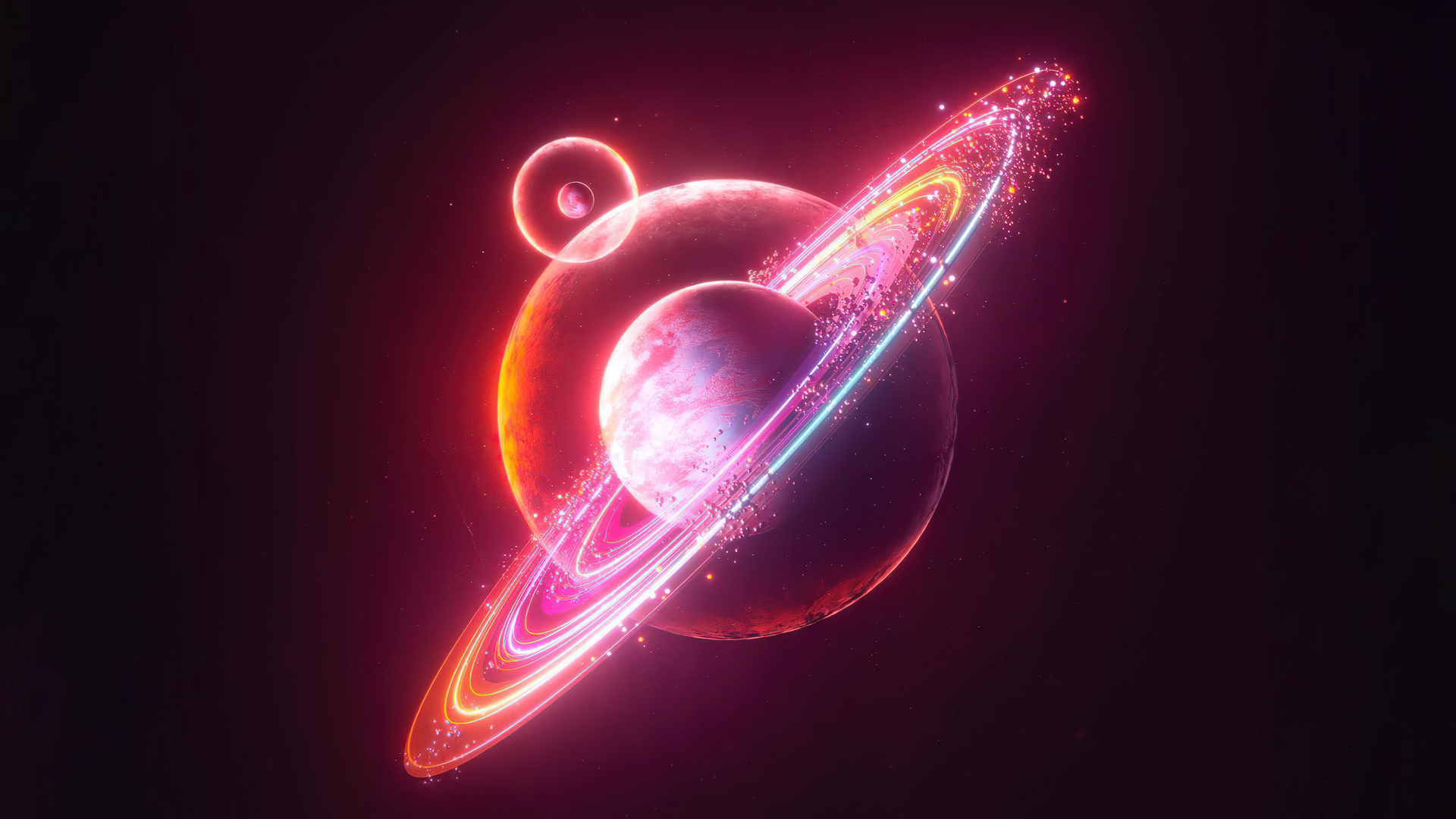 空间 AI艺术 行星 行星环 电脑 桌面壁纸 5120×2880
