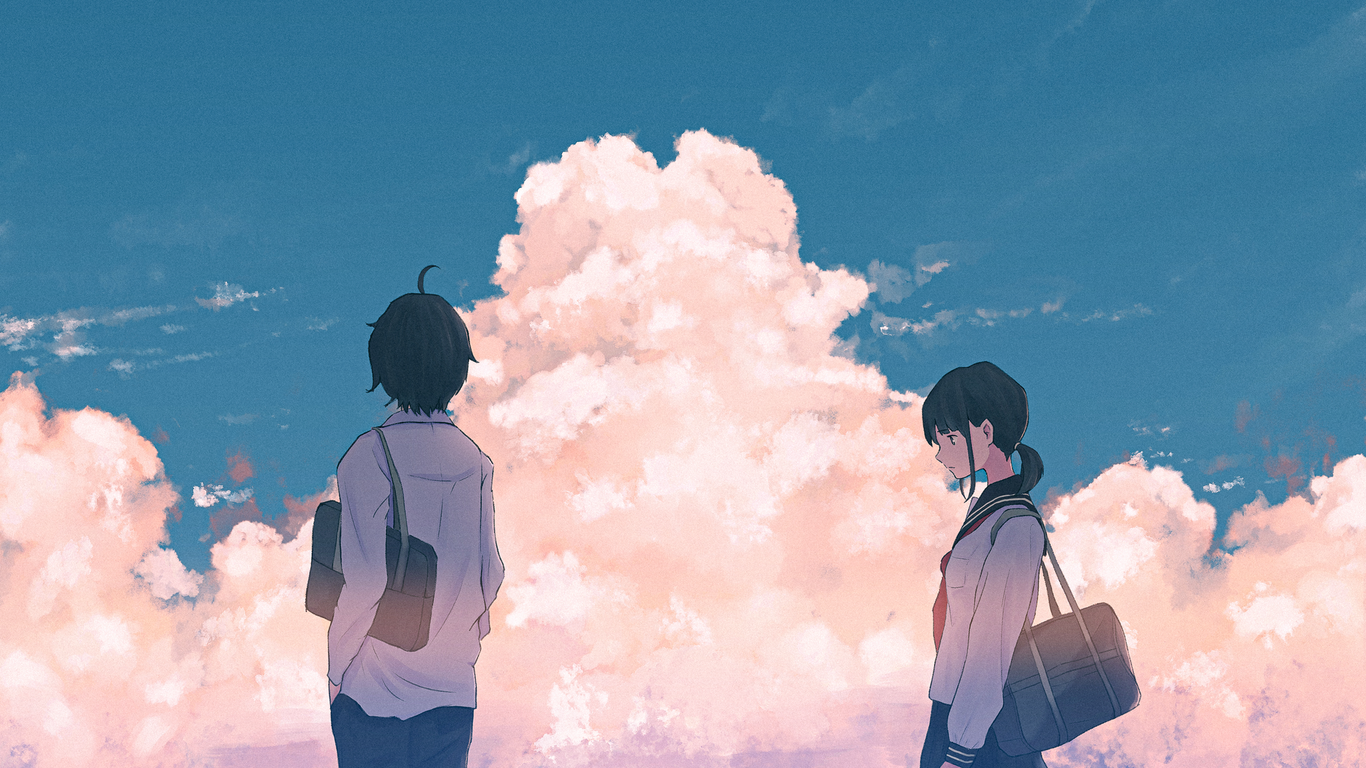 热门天空 雪 云 户外 动漫女孩 动漫男孩 电脑 无水印壁纸 3840×2160