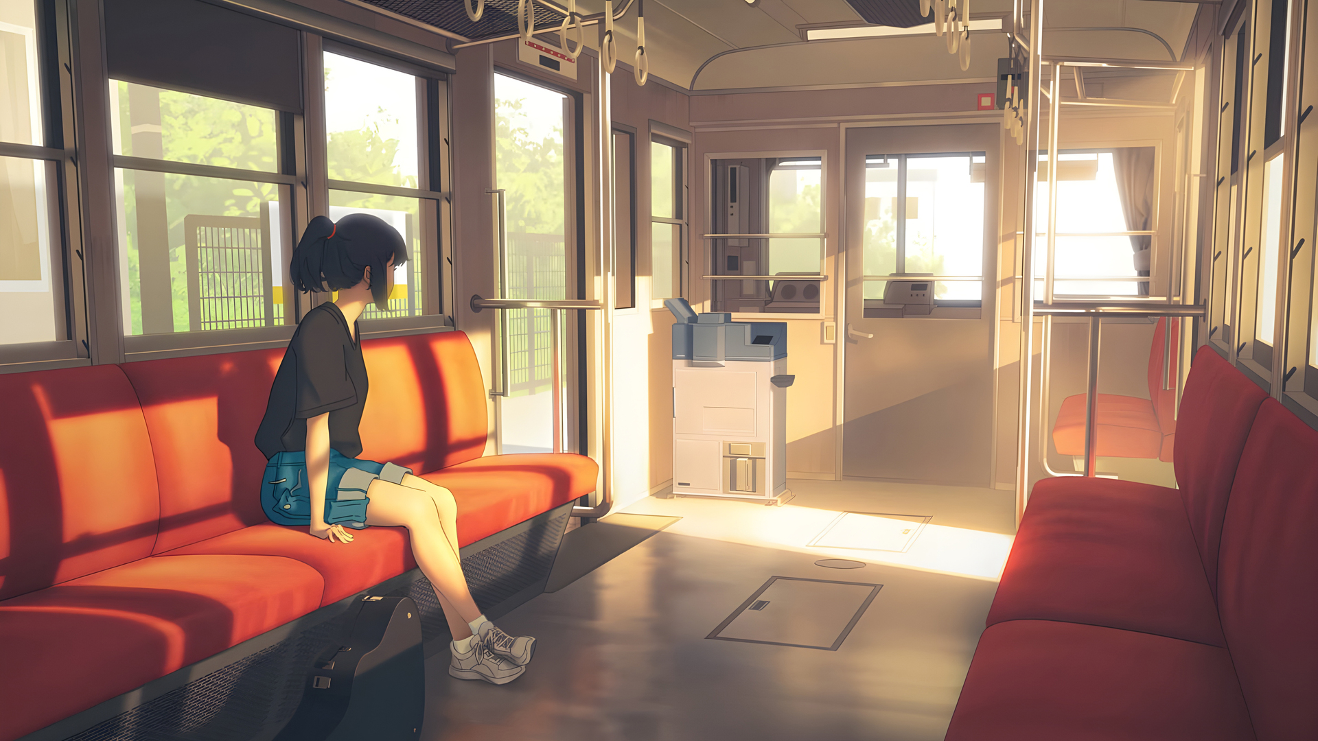 火车 动漫 动漫女孩 电脑 壁纸 5760×3240