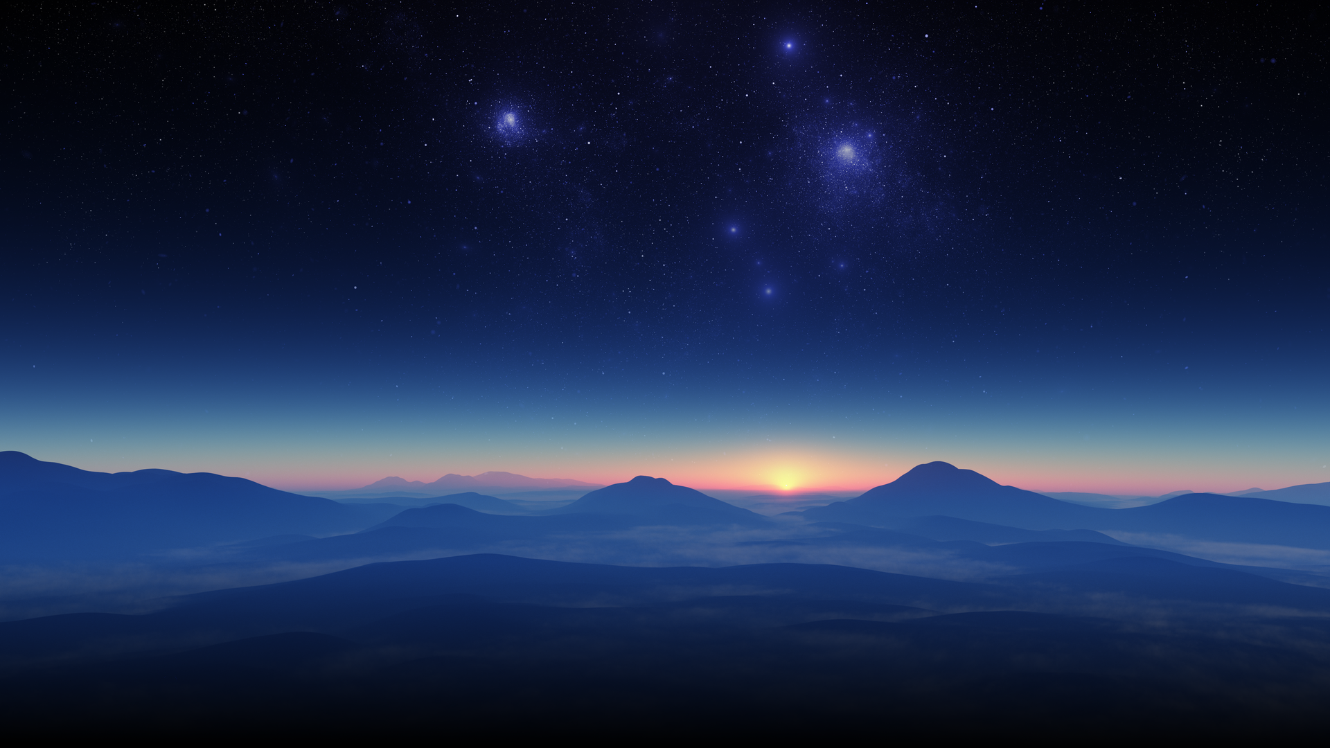 精选催眠 AI艺术 图片 插图 自然 风景 山脉 夜晚 星星 电脑 手机壁纸 3840×2160