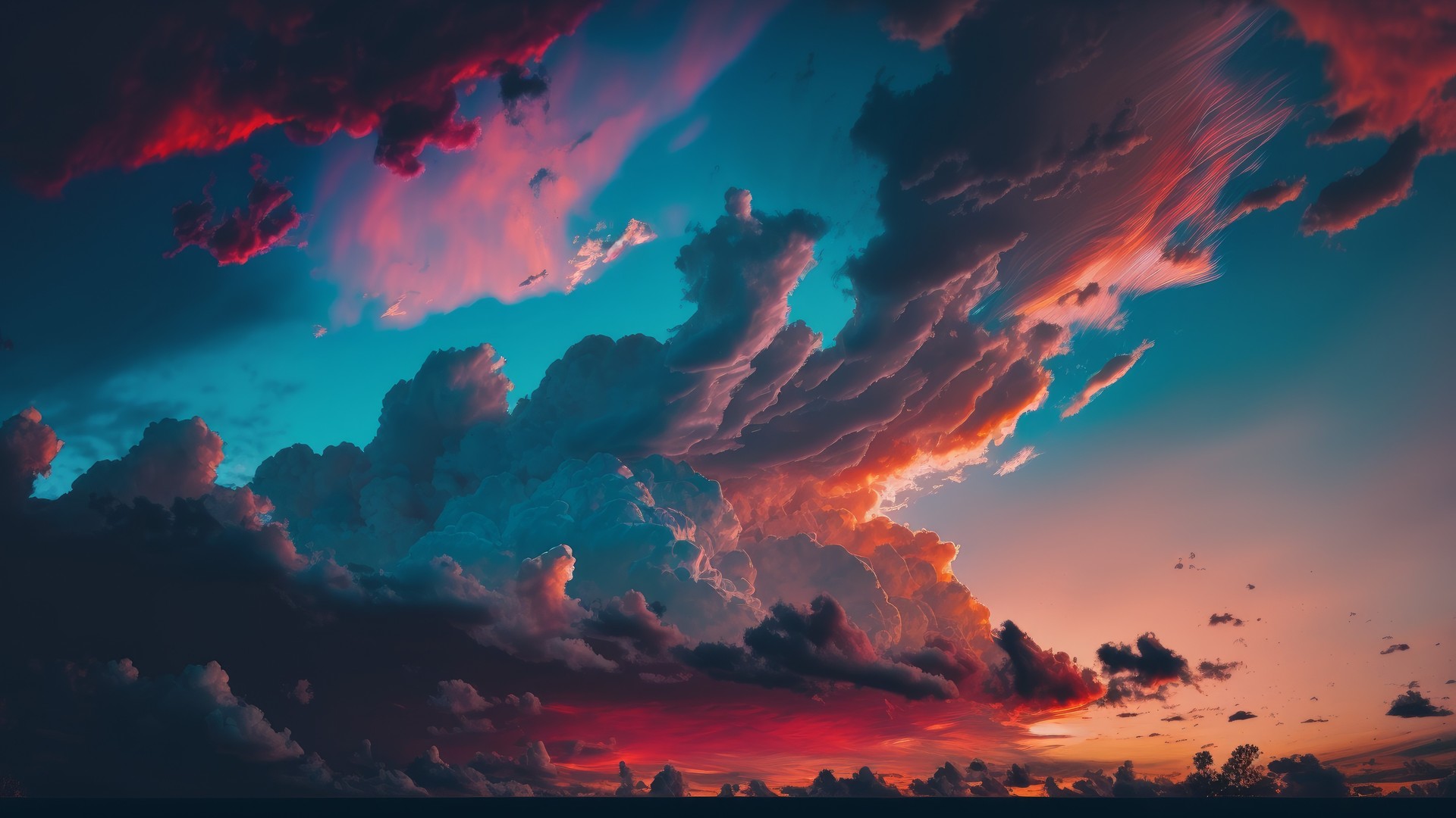 艺术 插图 彩色 云 天空 电脑 壁纸 4579×2616