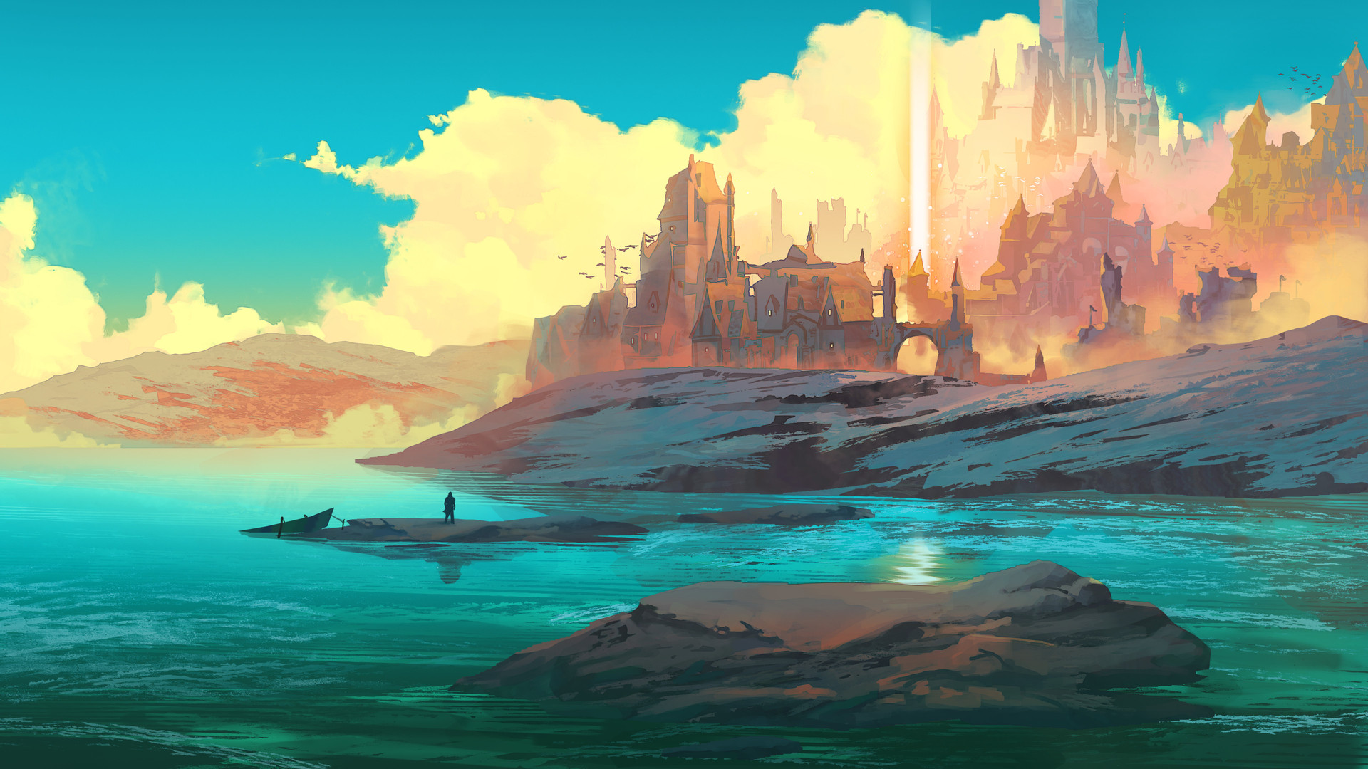 奇幻艺术 水 AI艺术 艺术 青色 电脑 桌面壁纸 3840×2160