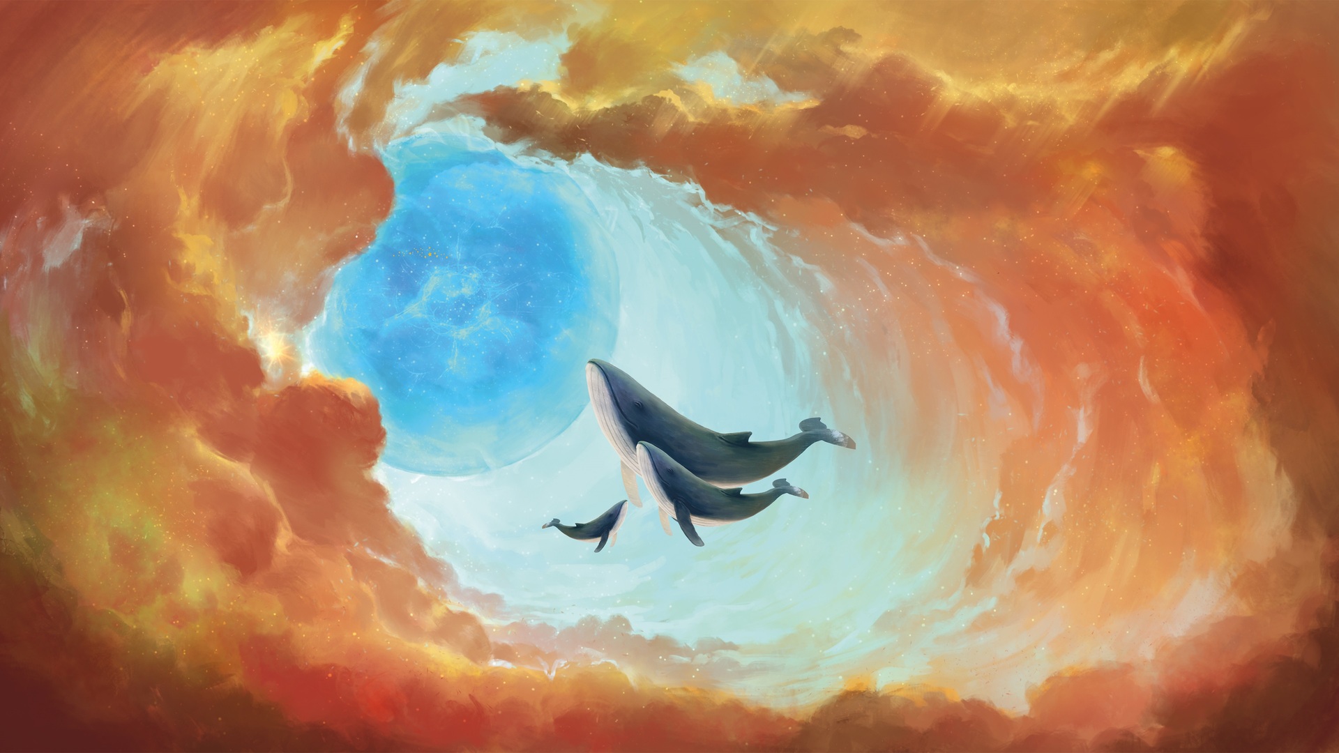 唯美奇幻艺术 鲸鱼 AI艺术 电脑 桌面壁纸 3840×2160