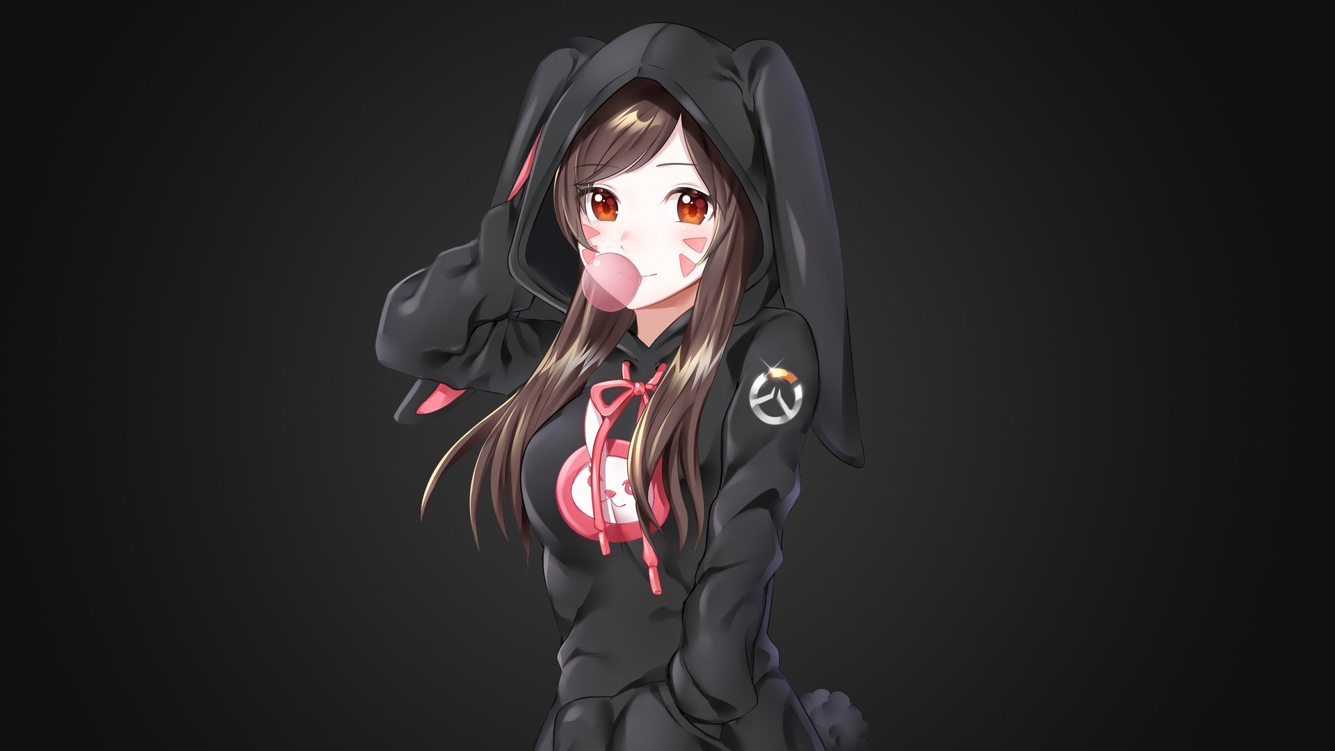 守望 深色头发 泡泡糖 兔耳朵 尾巴 电脑 4K高清壁纸 3840×2160