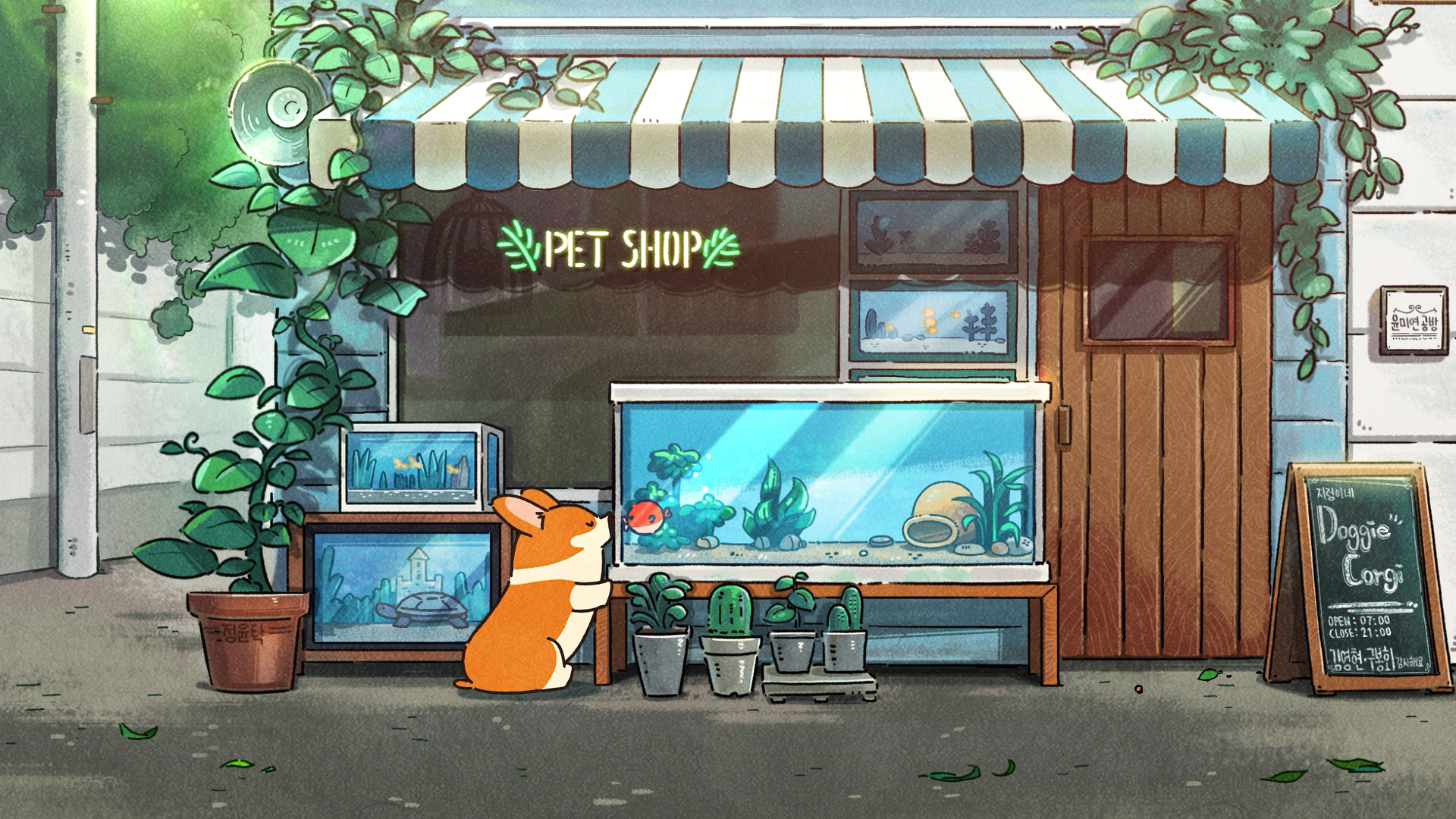 卡通 狗 柯基犬 电脑 4K高清壁纸 3840×2160
