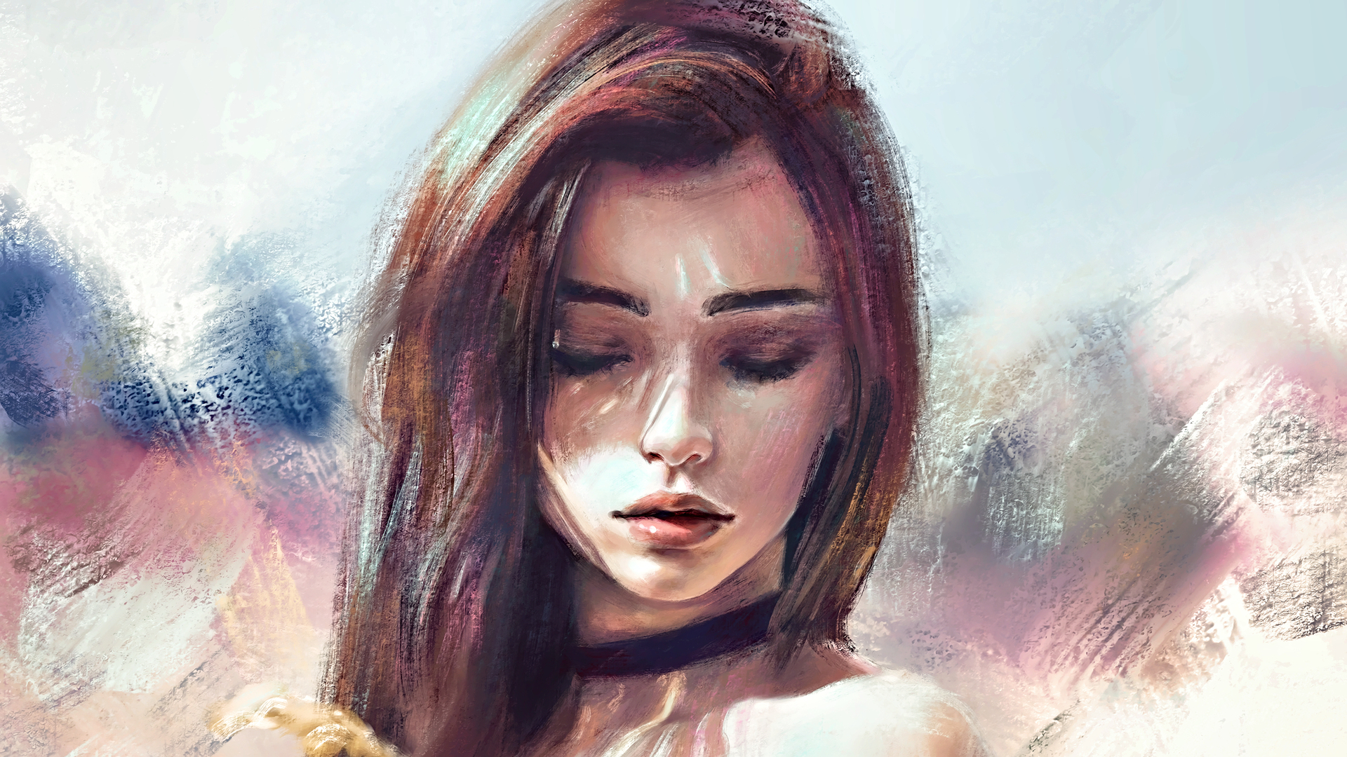 唯美女性 达莎·塔兰 脸部 AI艺术 绘画 电脑 壁纸 3840×2160