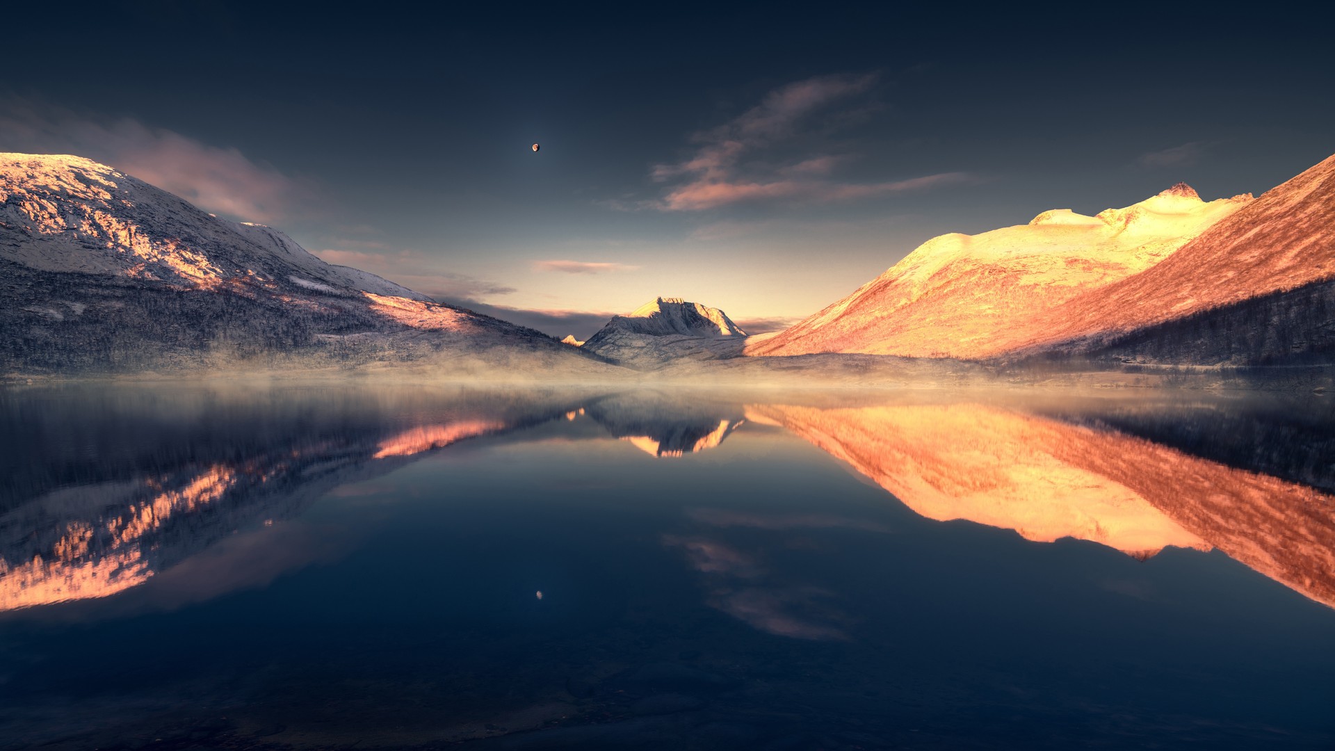 风景 湖泊 山脉 倒影 自然 天空 水 电脑 4K高清壁纸 7680×4320