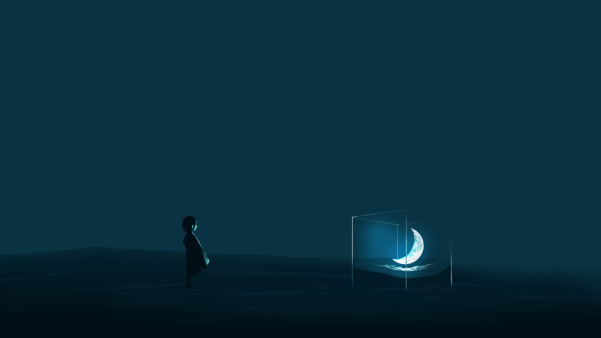 优雅 AI艺术 图片 插图 极简主义 月亮 抽象 电脑 壁纸 5640×2400