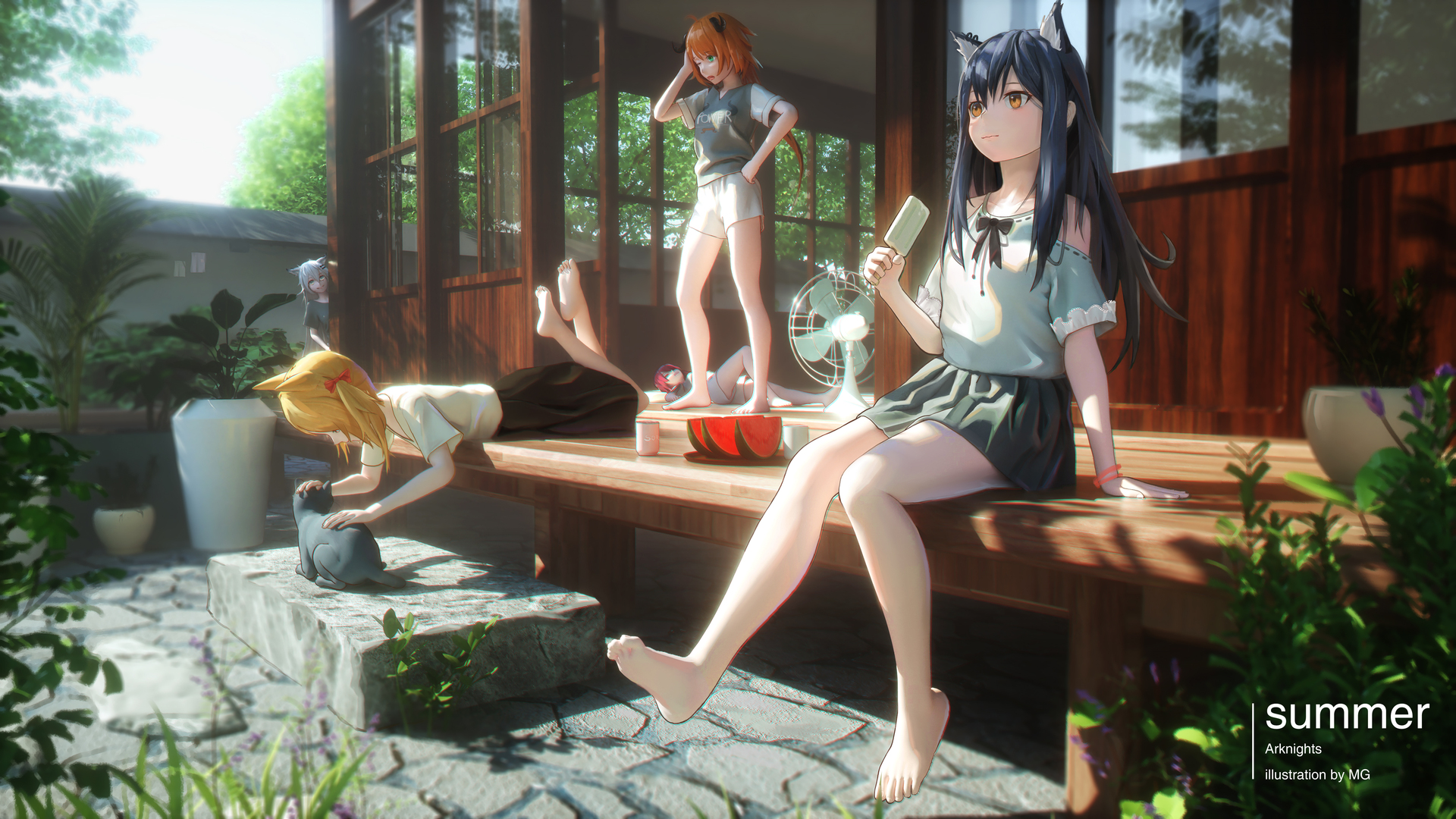 动漫 动漫女孩 AI艺术 夏日 电脑 壁纸 5000×2812