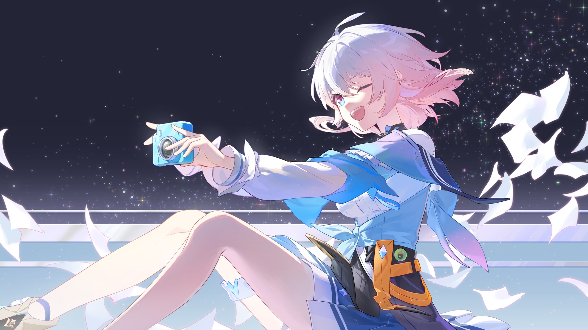动漫 动漫女孩 相机 纸张 电脑 壁纸 4800×2700