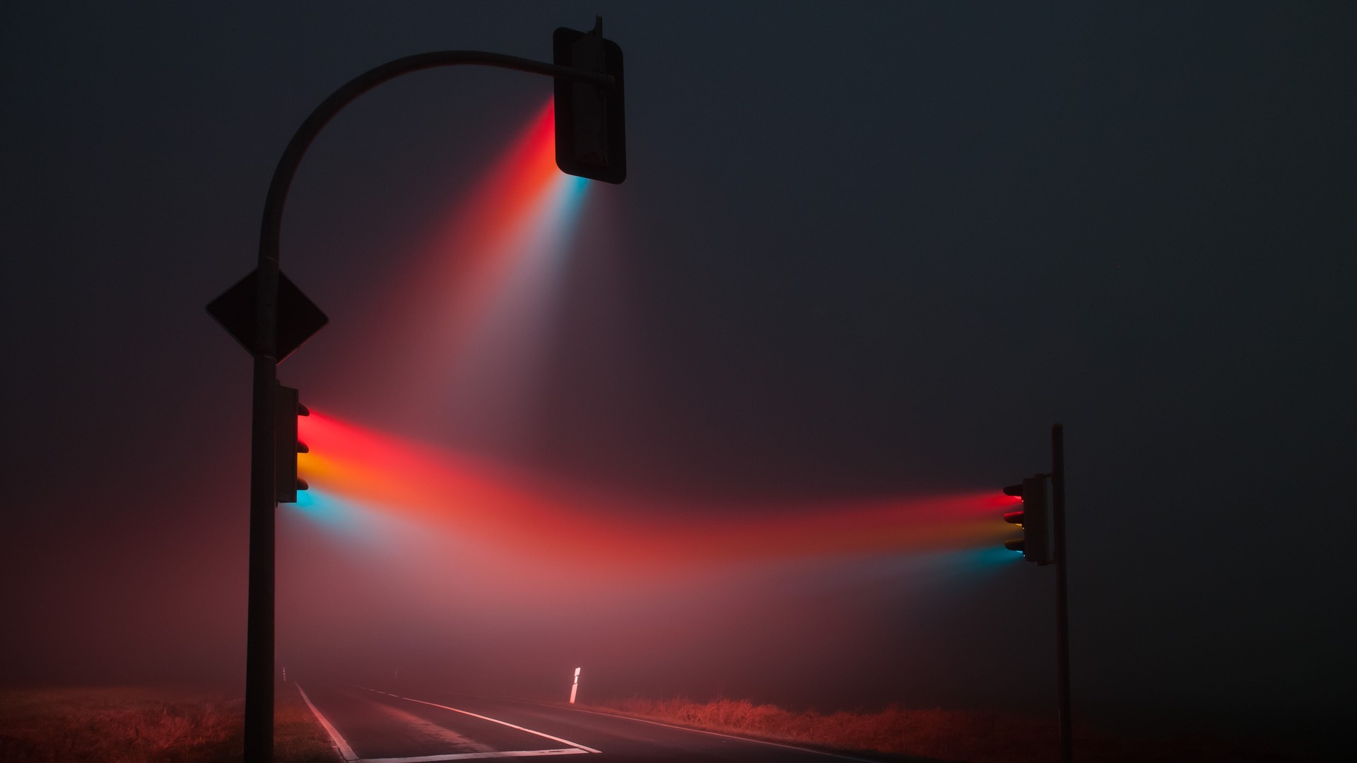 交通灯 夜 灯 路 长姿势 摄影 电脑 壁纸 5039×3359