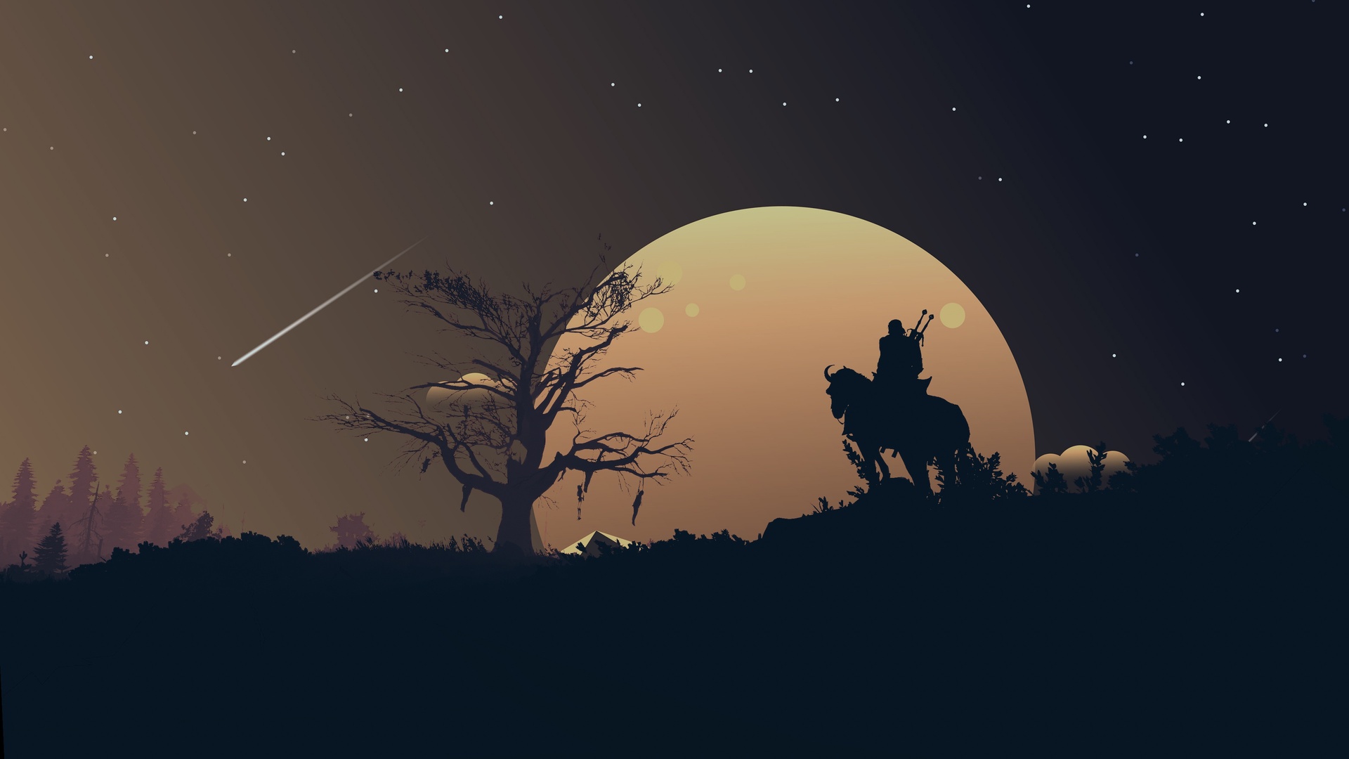 巫师 狂野狩猎 风景 夜晚 电脑 壁纸 3840×2160