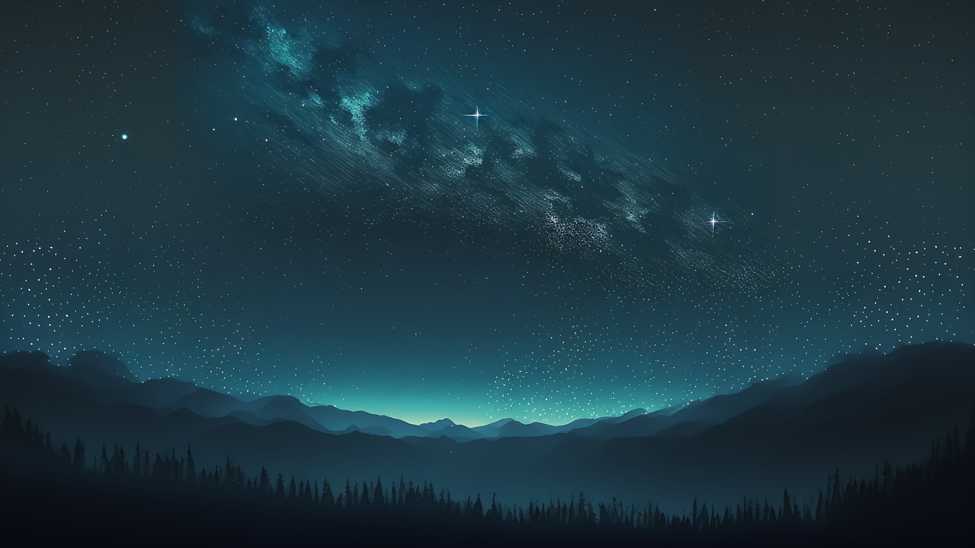 艺术 风景 山脉 夜 夜空 星星 自然 星空 电脑 桌面壁纸 3840×2160