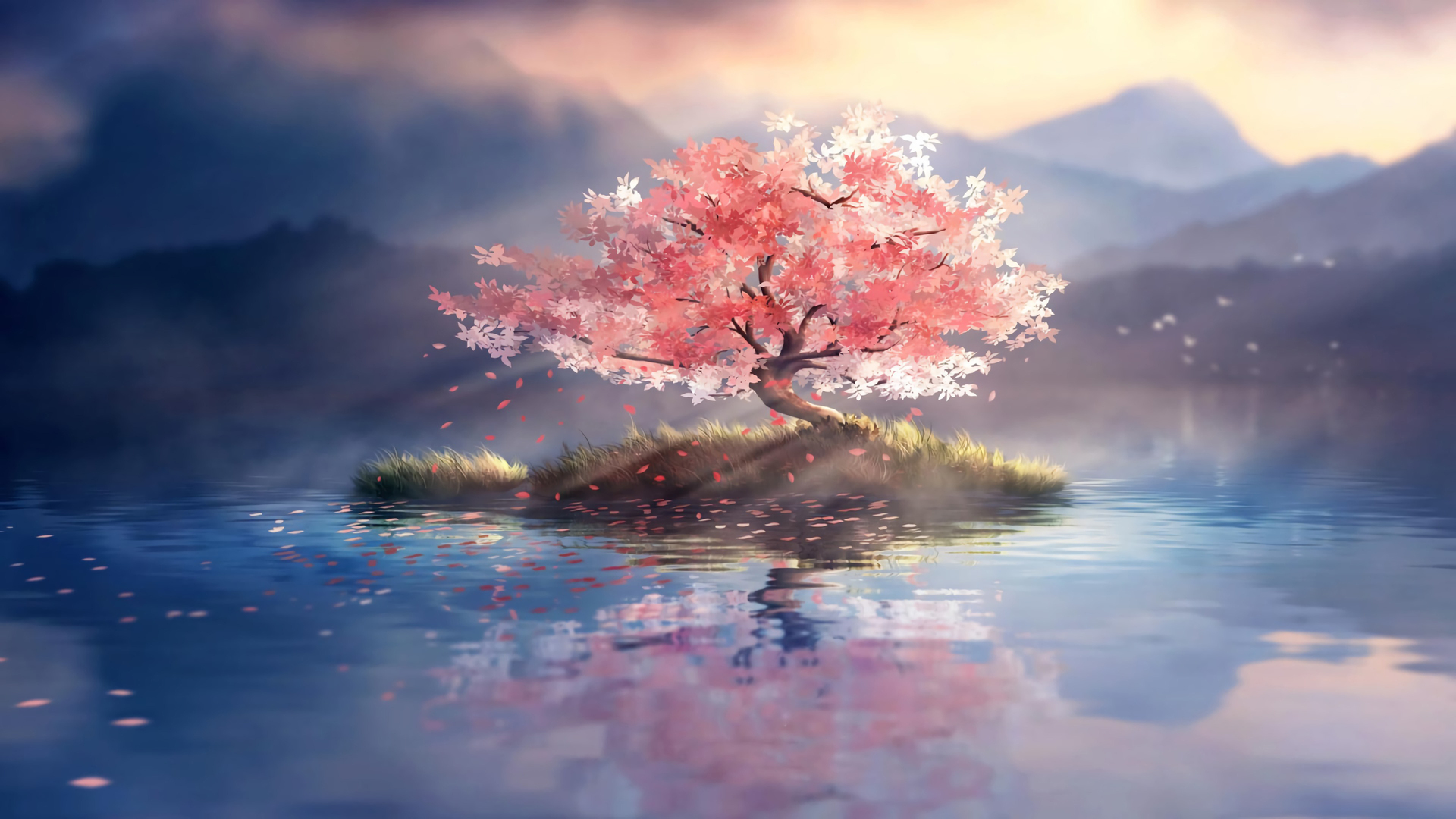 绝美树 水 自然 山 动漫 电脑 高清壁纸 3840×2160