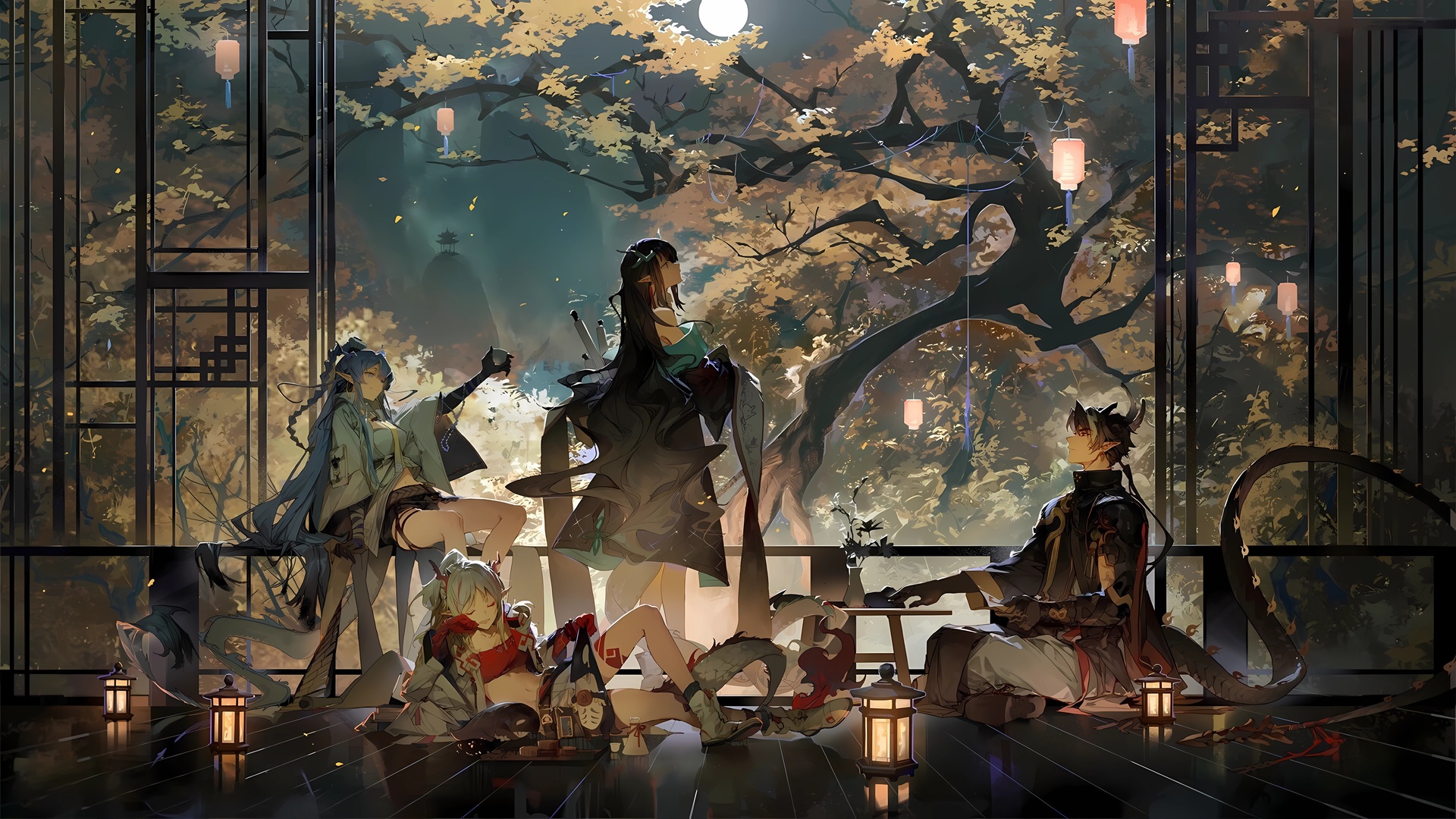 唯美闭眼 动漫 动漫女孩 武士 铃儿 电脑 壁纸 7680×4320