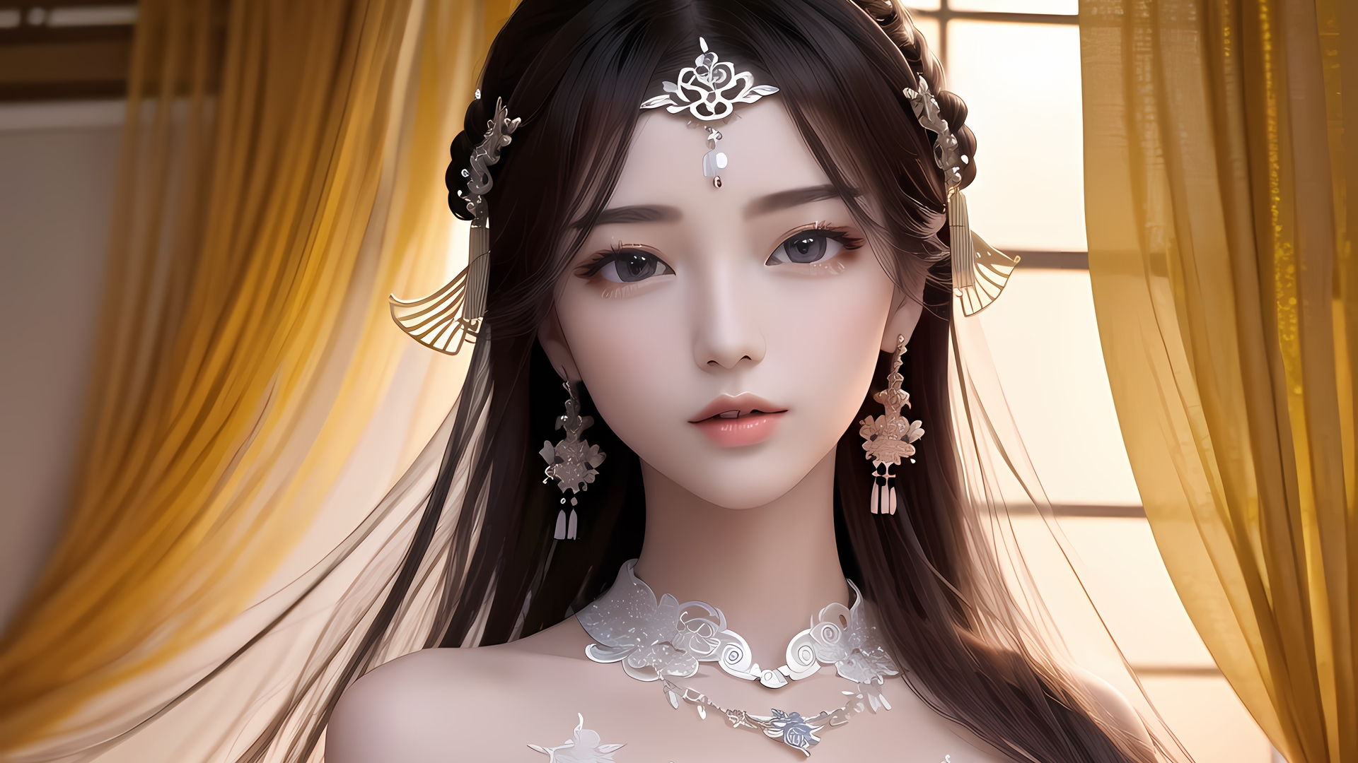 亚洲 女性 人工智能艺术 电脑 4K高清壁纸 4096×2560