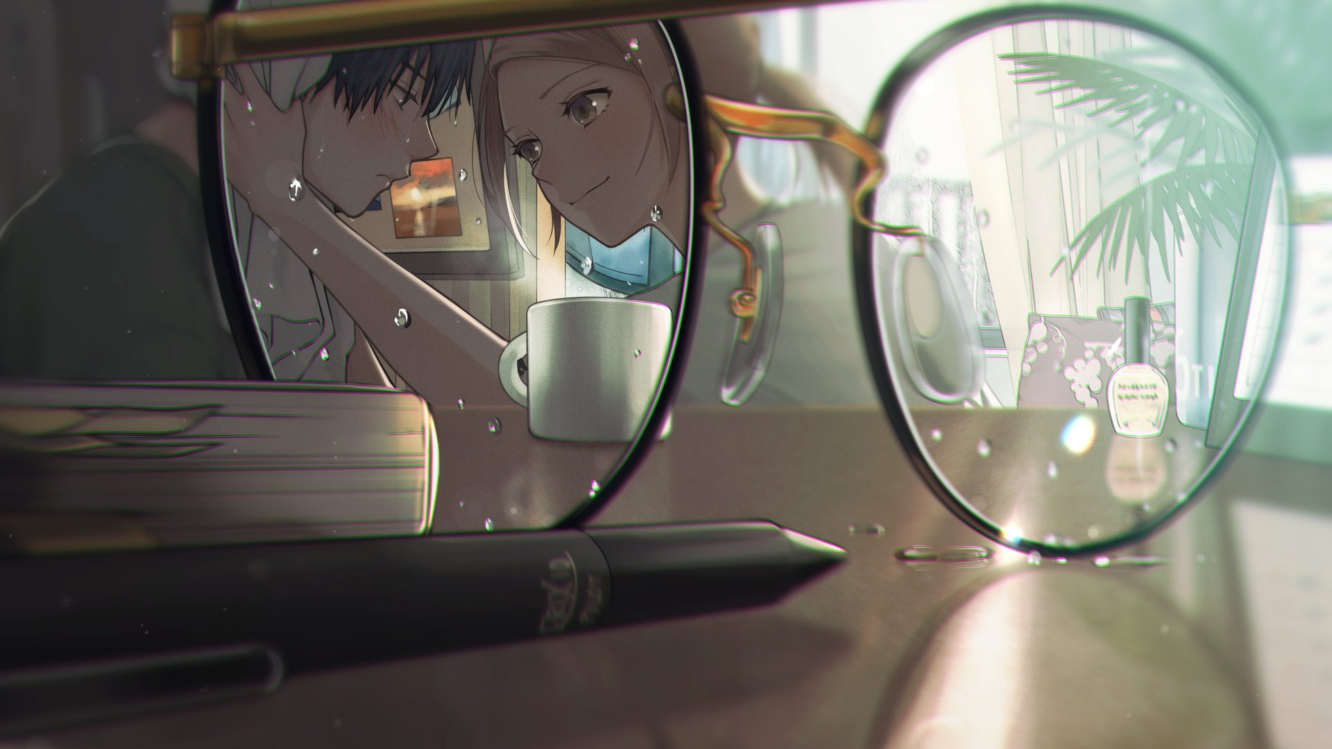动漫女孩 眼镜 动漫情侣 动漫男孩 电脑 4K高清壁纸 4093×2894